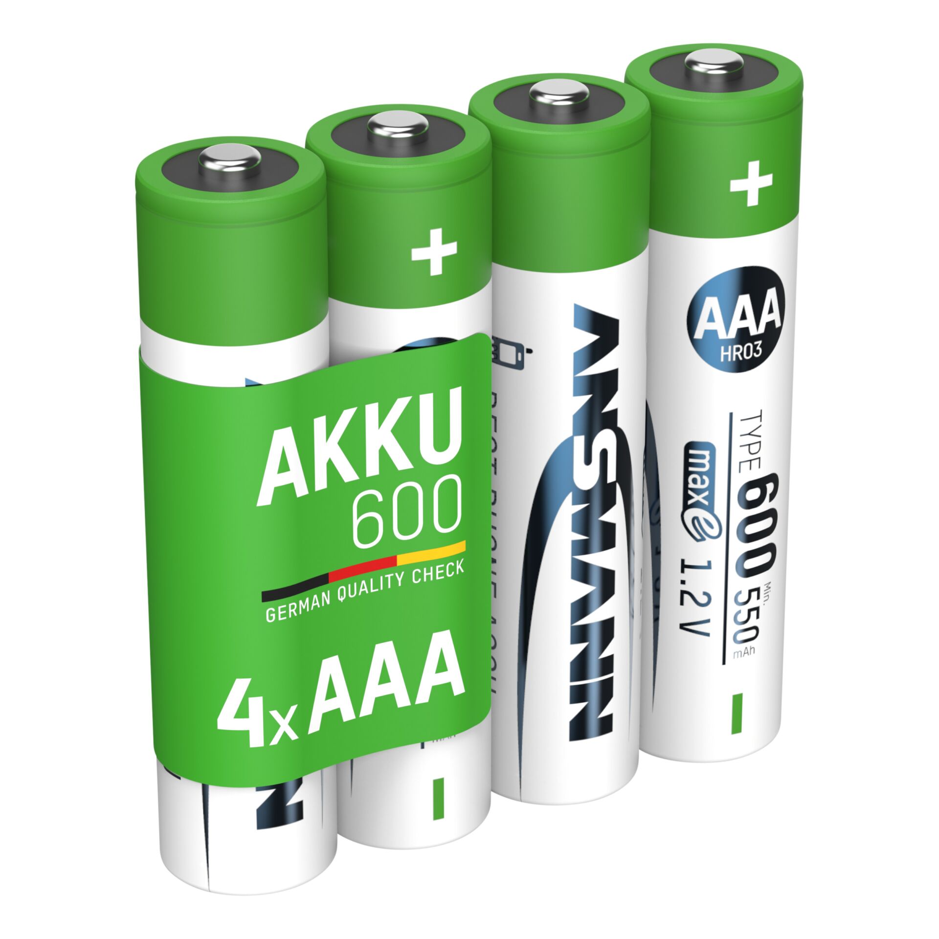 AAA-Batterien, Akkus, Mittelgroße Batterien, 4x AAA, Batterie-Pack