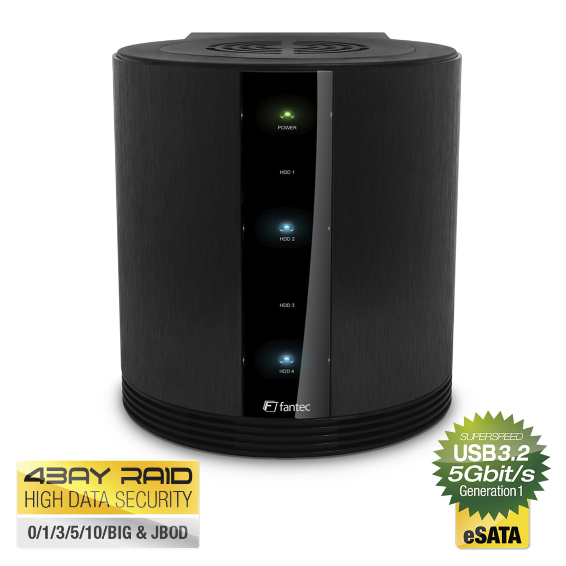 Speicher-NAS, 4Bay, eSATA, USB 3.2, HDD-Gehäuse