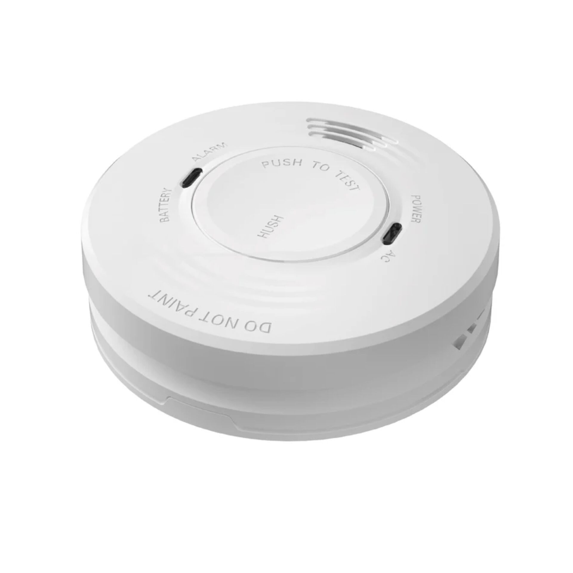 Rauchmelder, Rauchwarnmelder, Runder Sensor, Batteriebetrieben, Testknopf