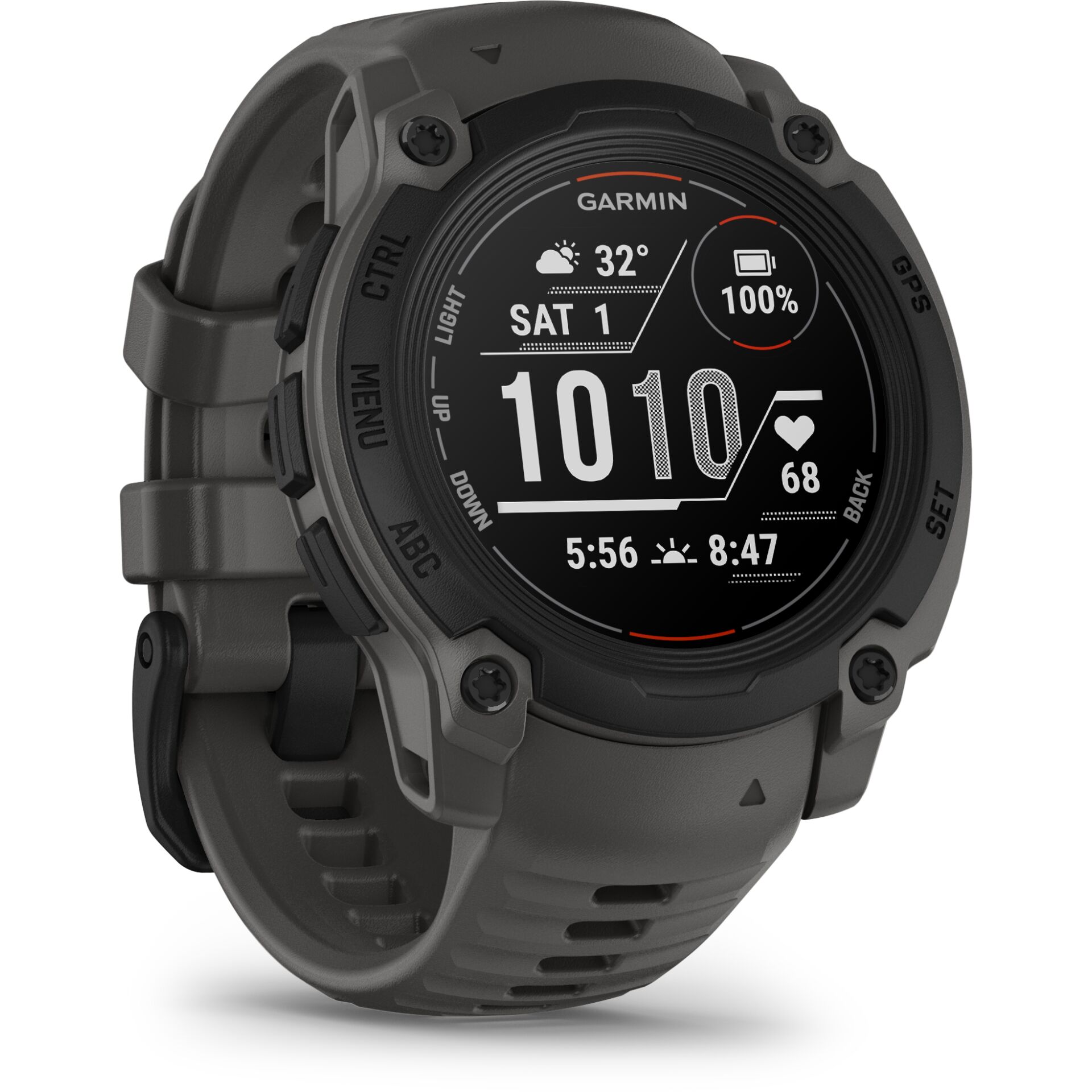 GPS, Smartwatch, Rund, Grau, Digitalanzeige