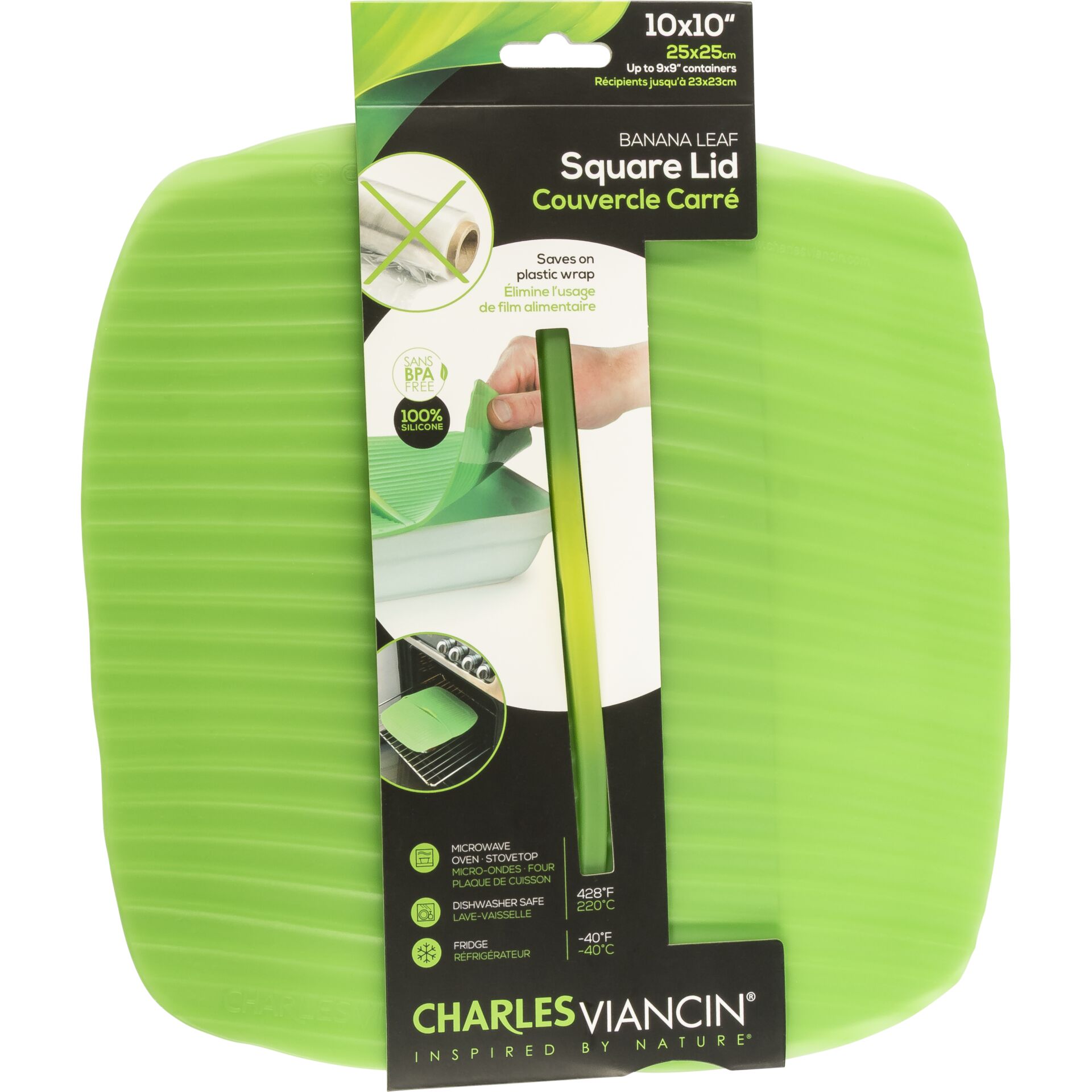 Charles Viancin BANANA LEAF  25x25 cm Silicone Lid green
