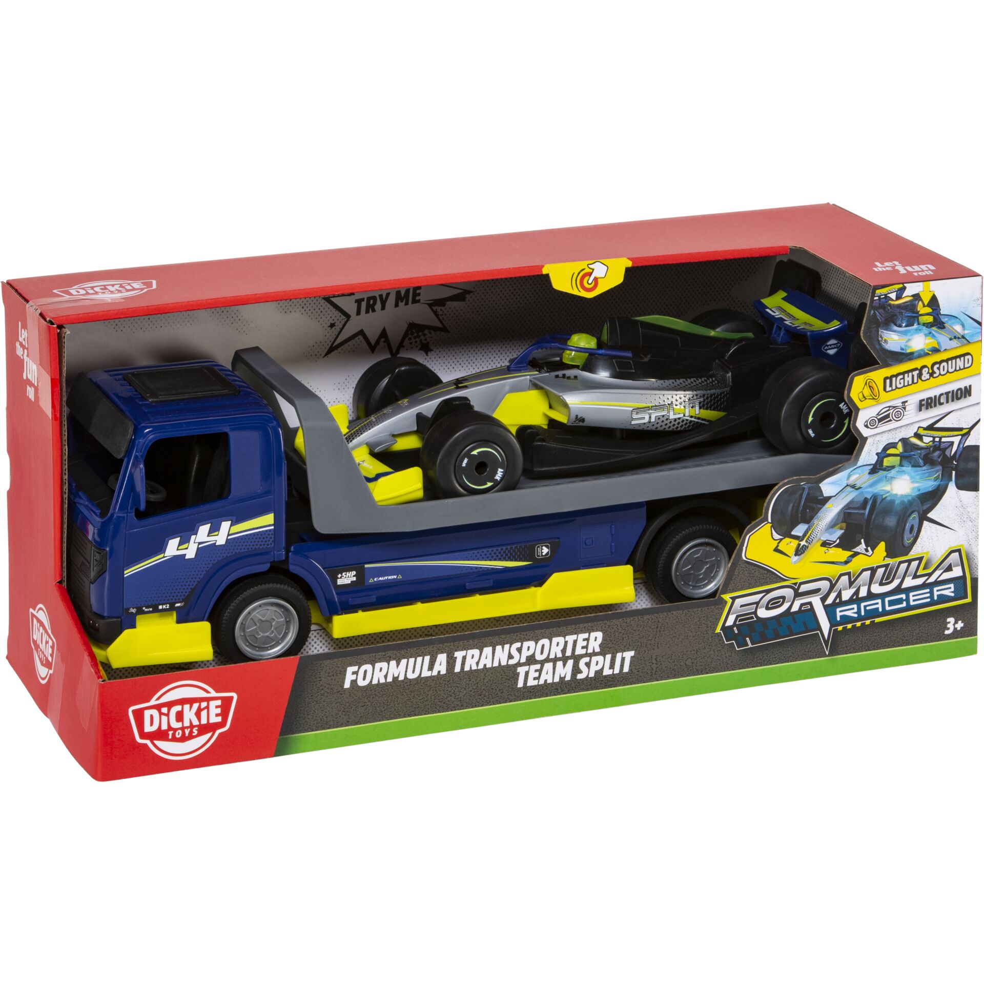Hot Wheels, Formel-Transporter, Rennwagen, Laster mit Autoaufleger, Diecast-Spielzeug