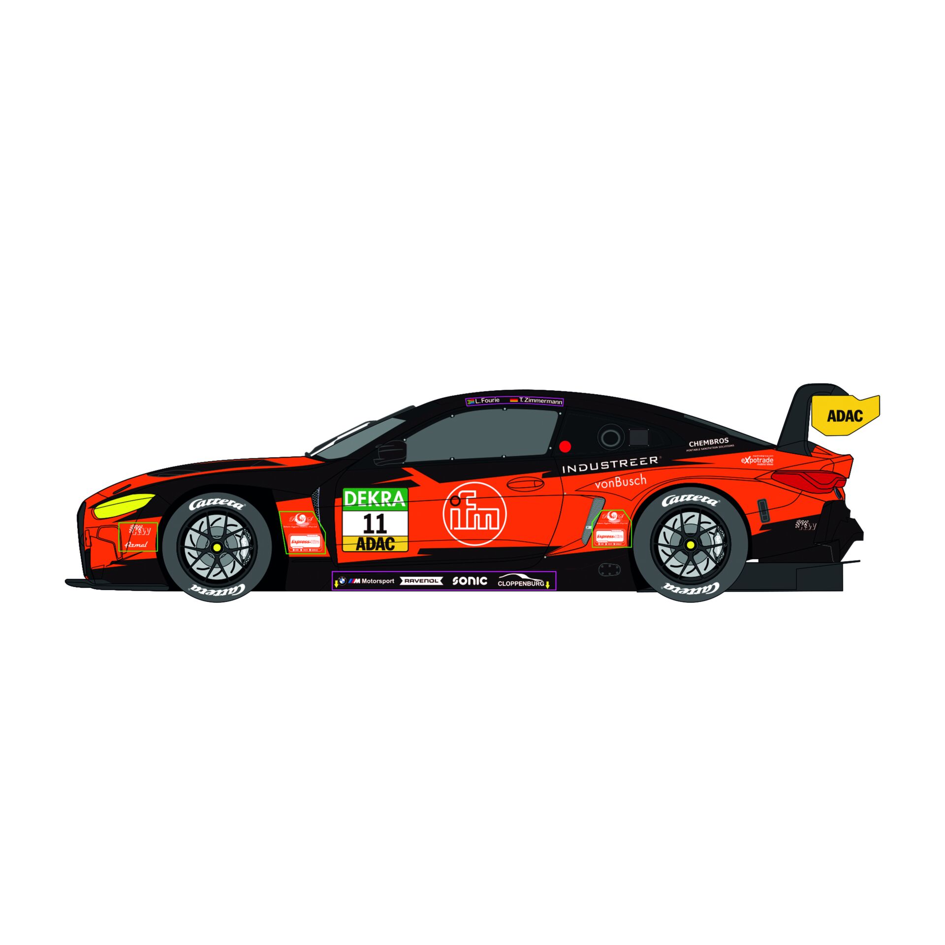 Rennwagen, Sportwagen, Rot-Schwarz, Livery, ADAC