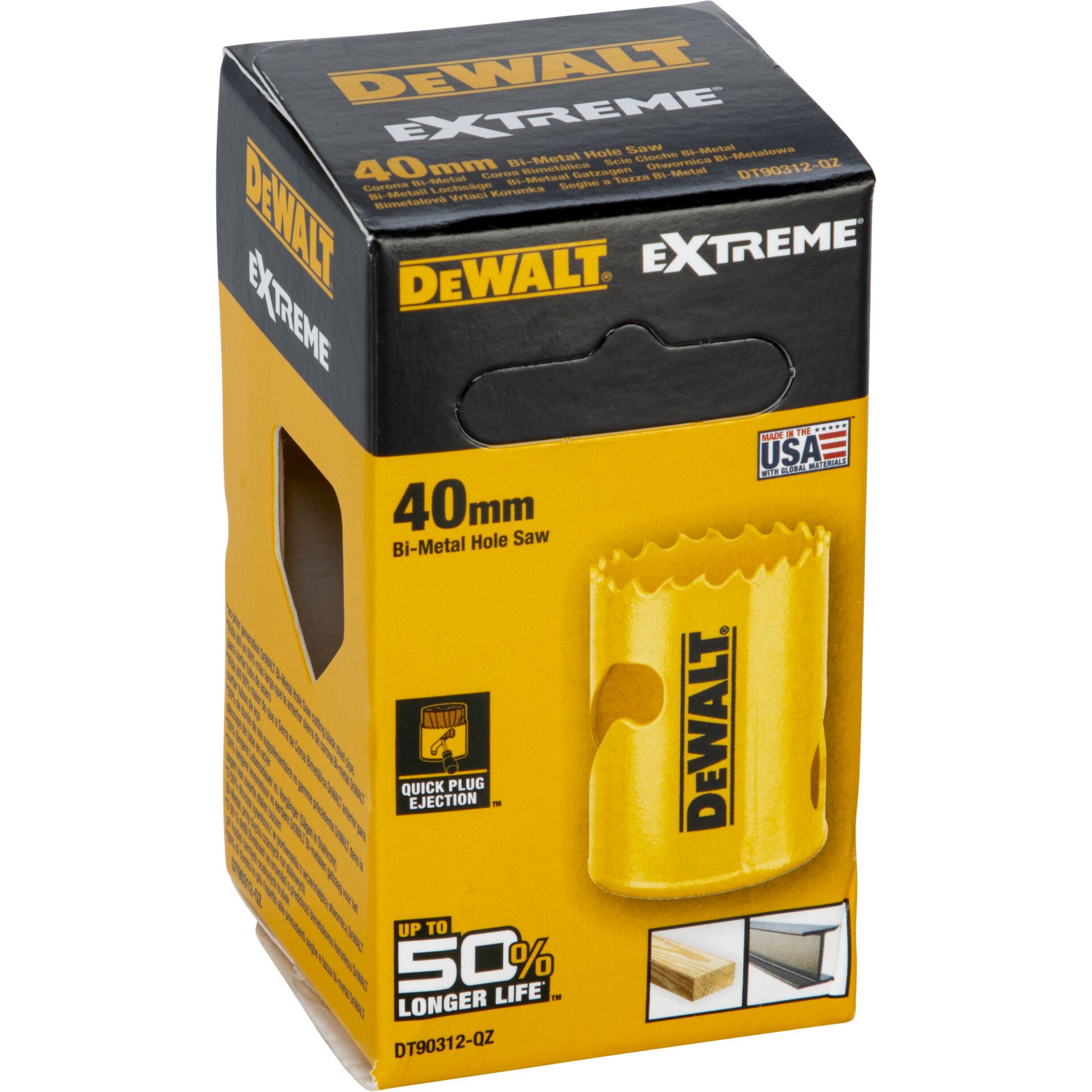 Bi-Metal Lochsäge, 40 mm, gelb, DEWALT, extreme