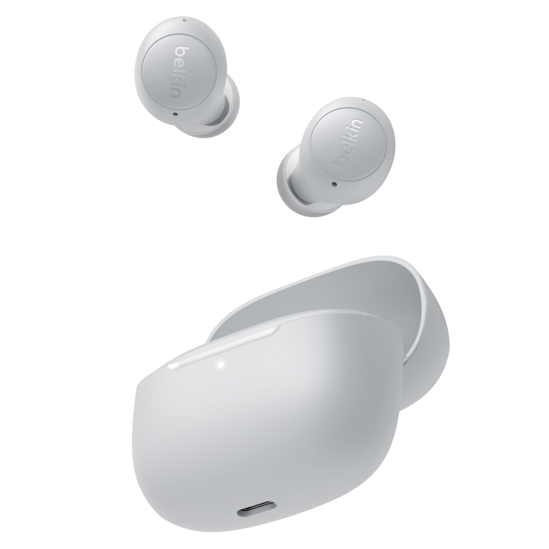 drahtlose ohrenhörer, in-ear, ladungstasche, bluetooth, weiß