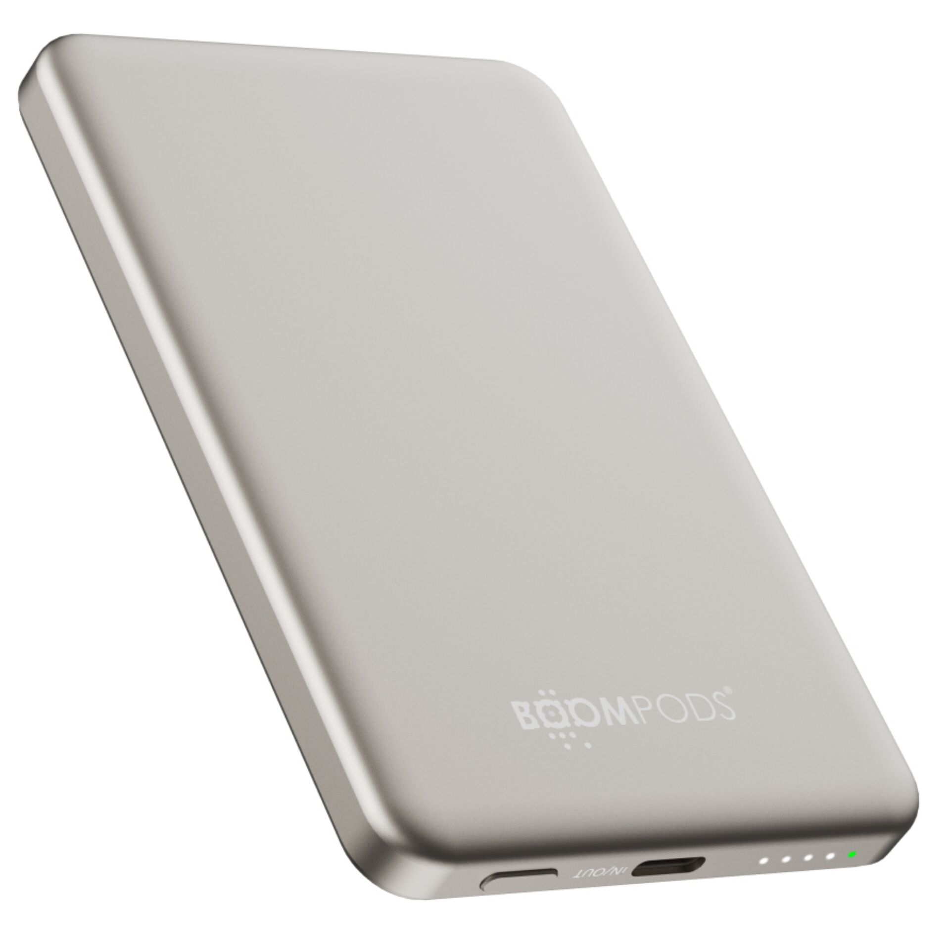 Power bank, Aluminium, Silber, USB-C, LED-Anzeigen