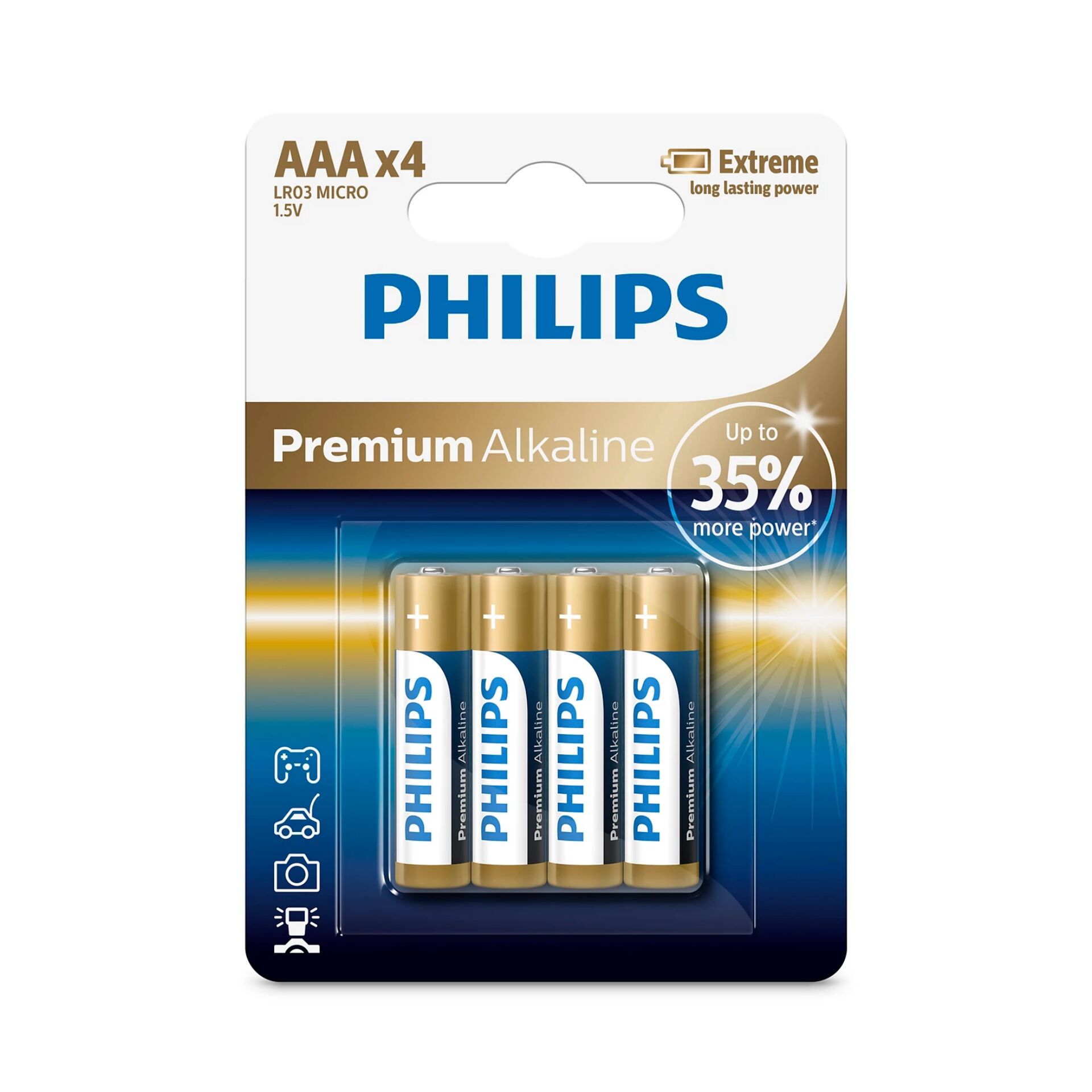 1x4 Philips Premium Alkaline AAA  battery