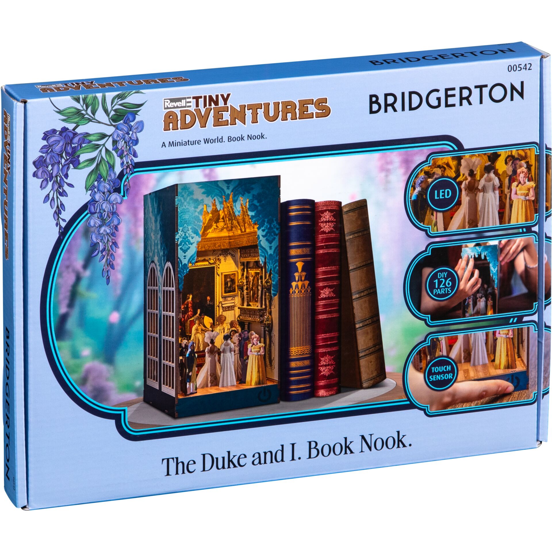 Miniatur-Regal, Bücher Ecke, Kleine Abenteuer, LED-Licht, Bridgerton-Set