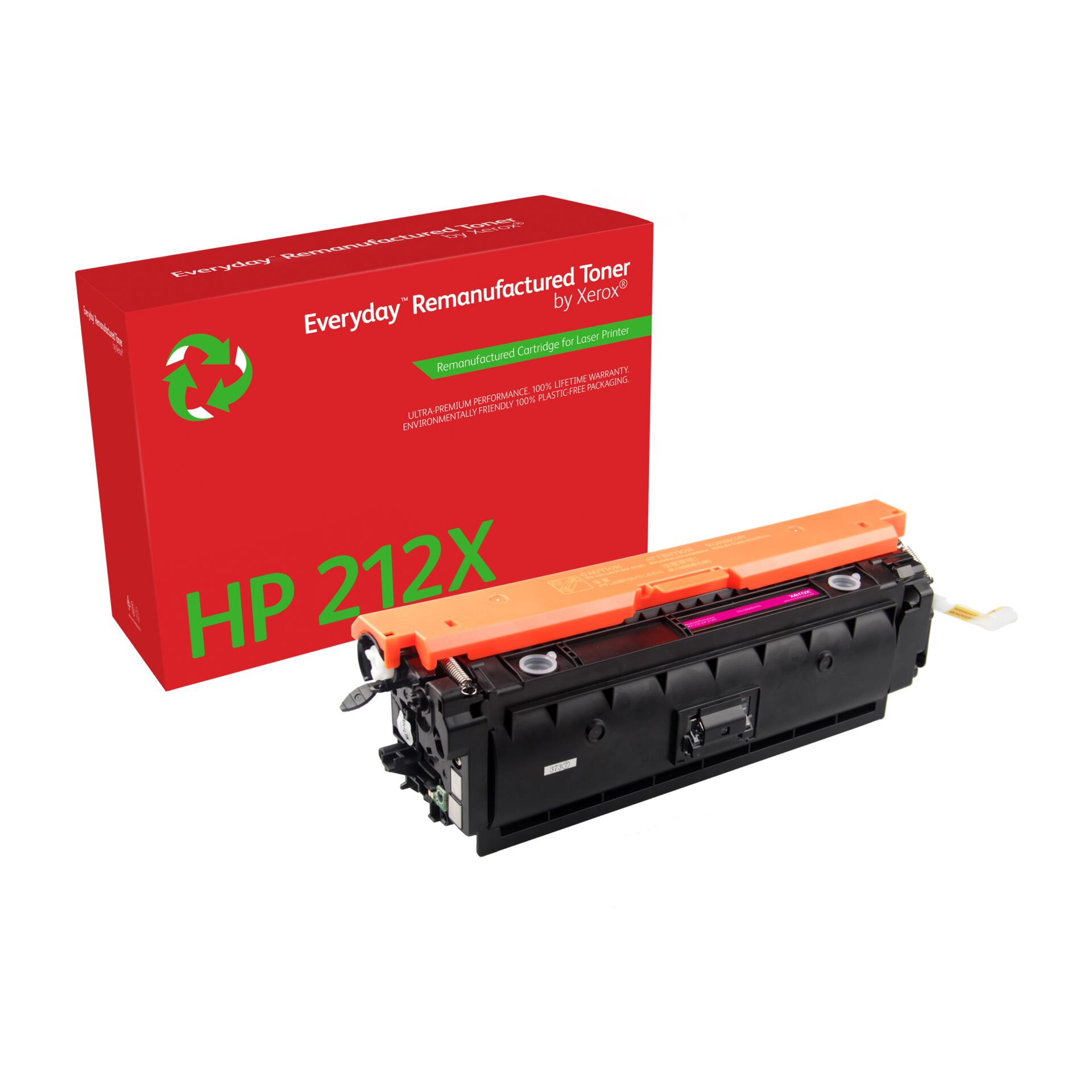 Tonerpatrone, HP 212X, Laserdrucker, aufbereitet, Farbe: orange/schwarz