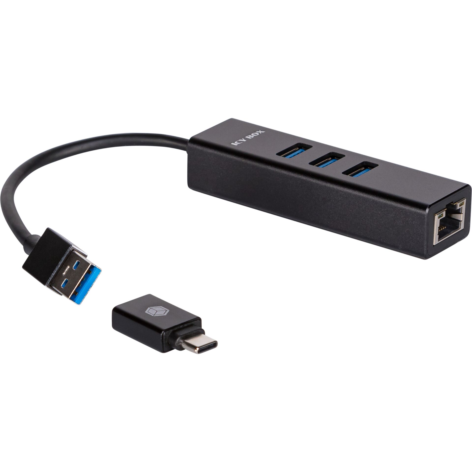 USB-Hub, USB 3.0, 4-Port, Adapter, Netzwerk