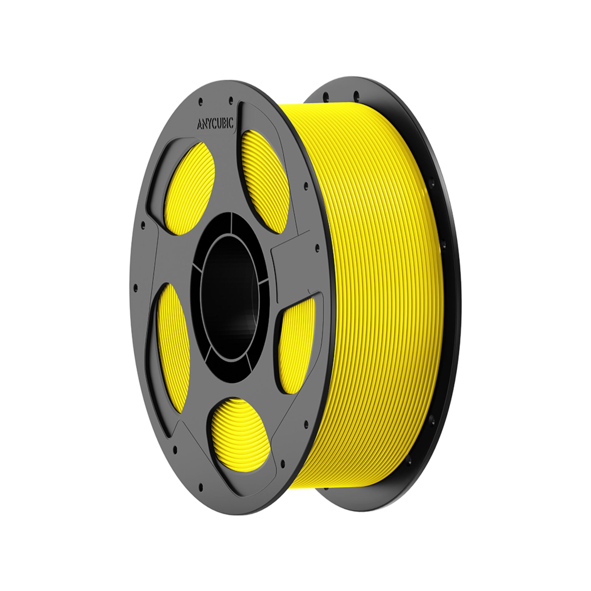 3D-Druck-Filament, PLA-Filament, gelbes Filament, Spule, Filament-Spule