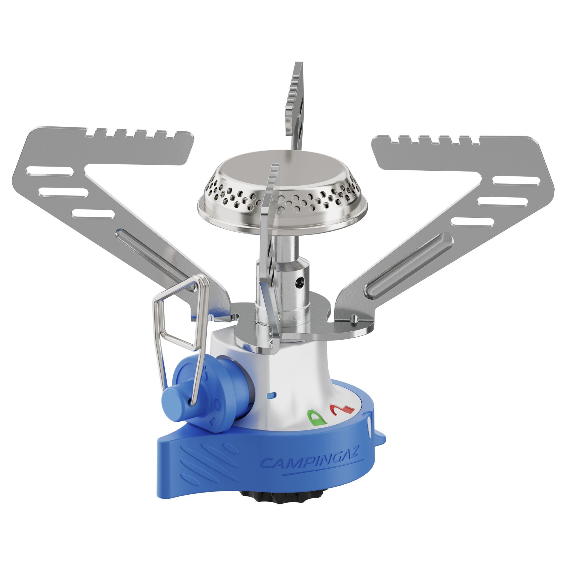 Camping stove, Stove, Gas burner, Foldable wings, Blue base