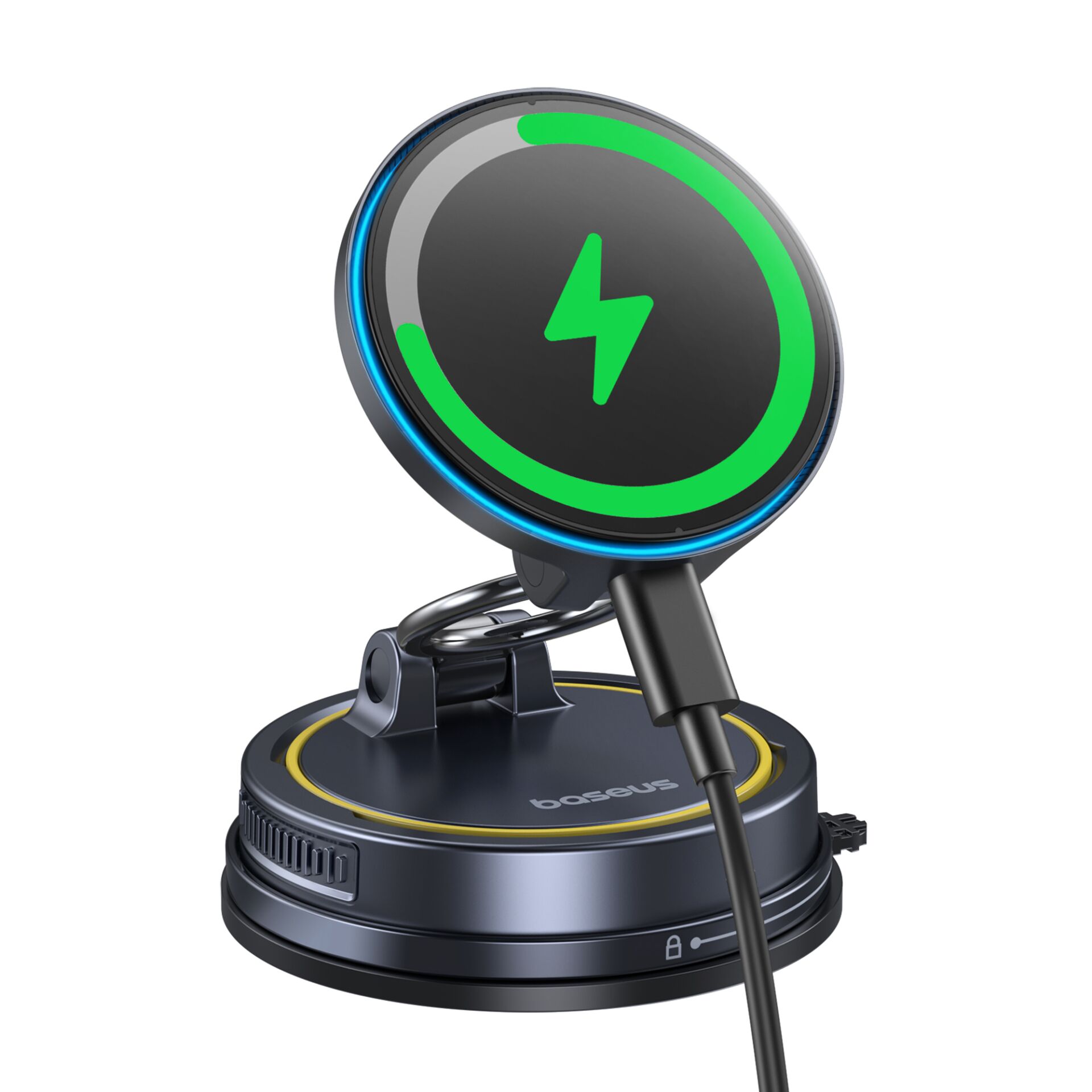 kabelloses ladegerät, ladehalt, induktionspad, LED-ring, usb-kabel