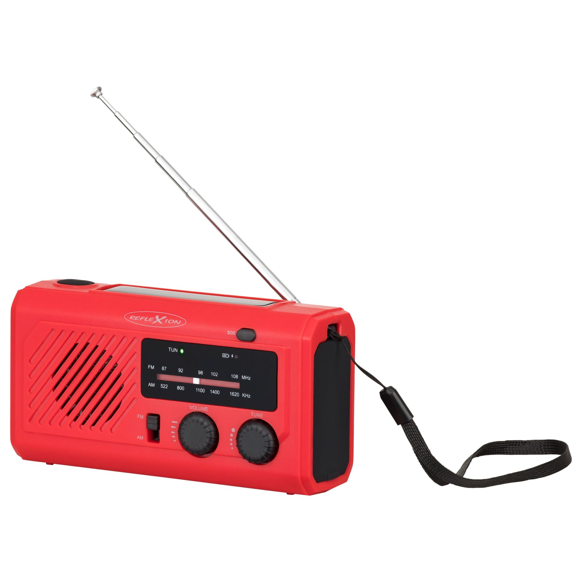Radio, Tragbares Radio, Rot, Antenne, AM/FM, Tragbares Radio, Rot, UKW und AM, Teleskopantenne, SOS-Taste