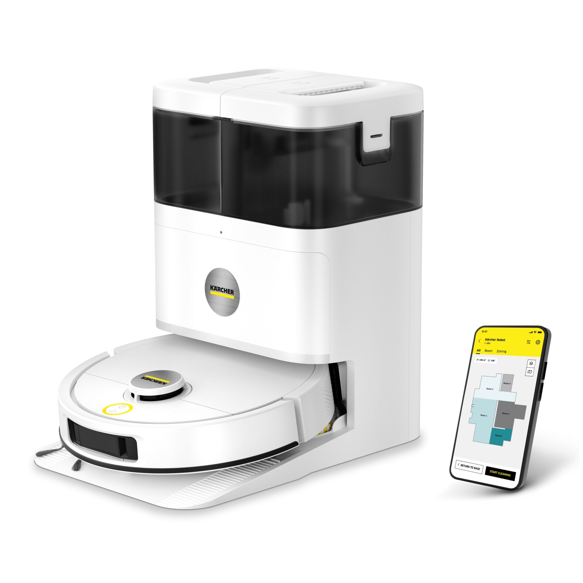 Roboter-Staubsauger, Ladestation, App-Steuerung, Weißes-Gerät, Intelligenter Reinigungsroboter
