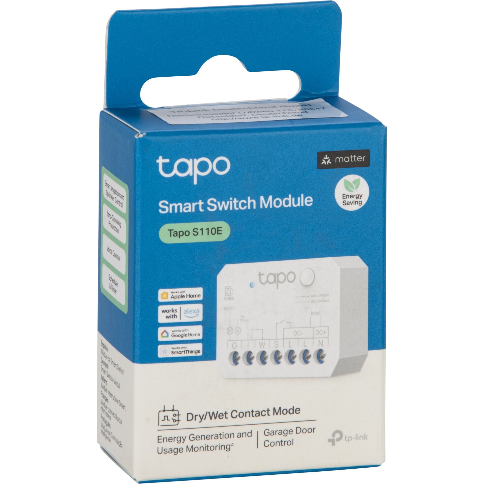 Smart Switch, Modul, Tapo S110E, Tropfen/Dry-Wet Sensor, Energiesparfunktion