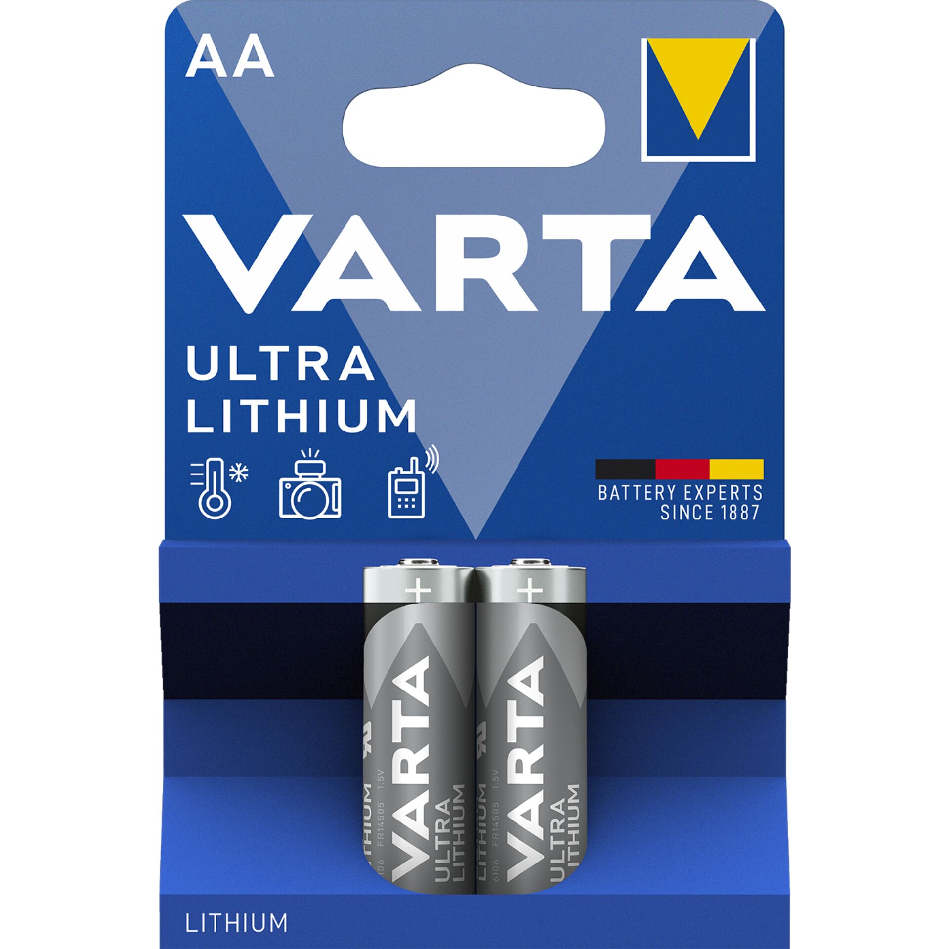 1x2 Varta Ultra Lithium Mignon  AA LR06