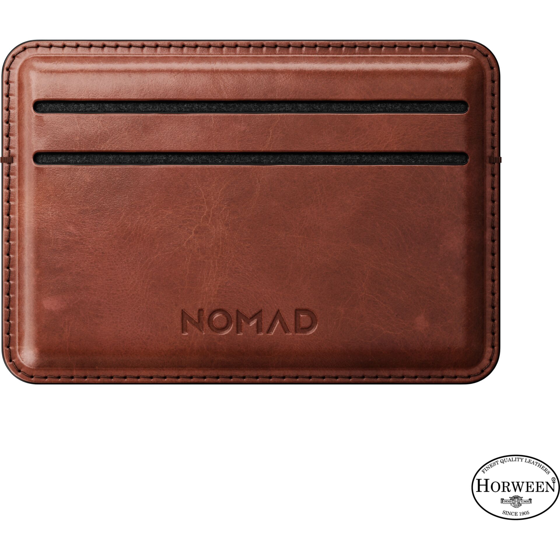 Geldbörse, Leder, Kartenfächer, Braun, Horween-Stempel