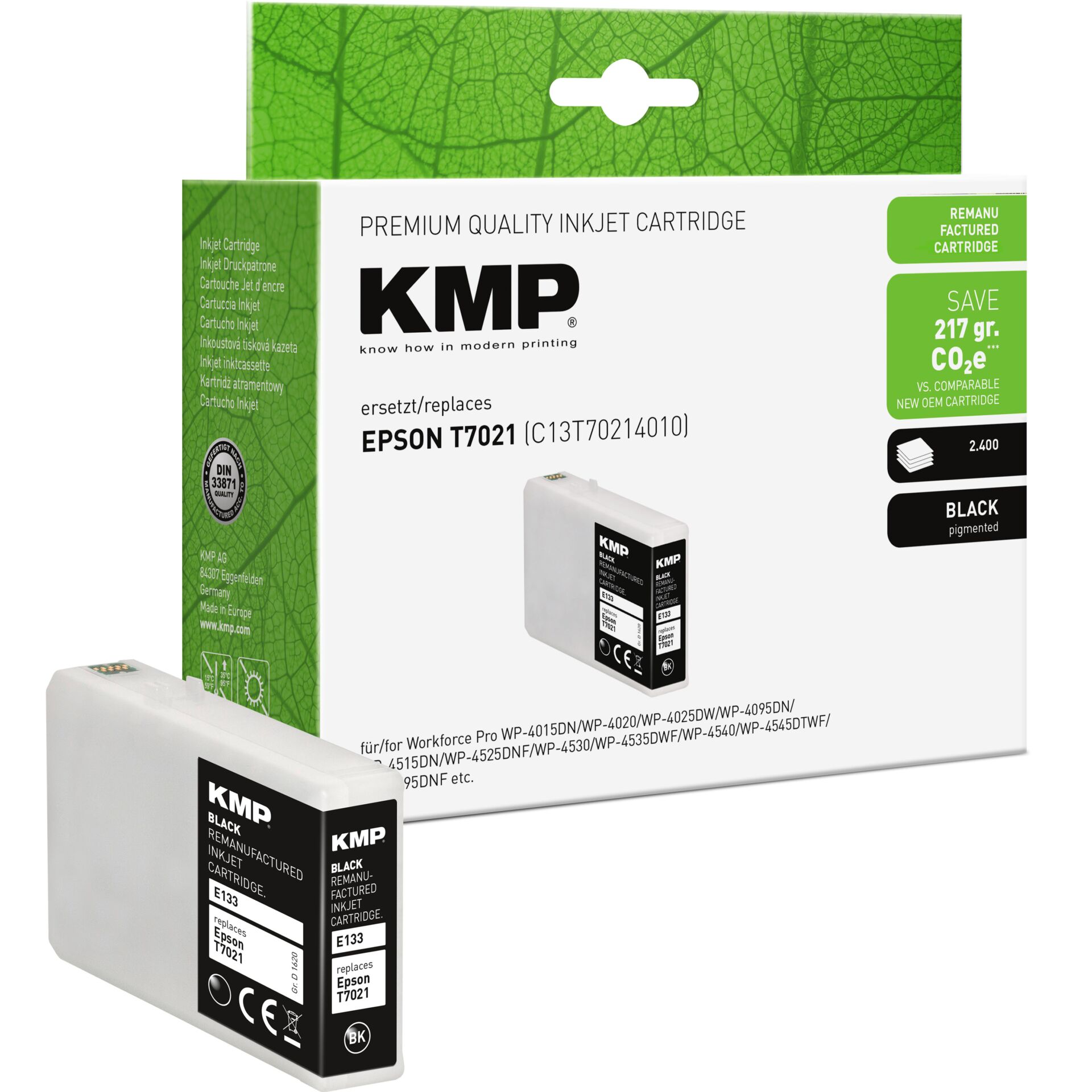 Adapter, Elektronik, QR Code, Tintenpatrone, Druckerpatrone, Ersatzpatrone, EPSON T7021, Schwarz