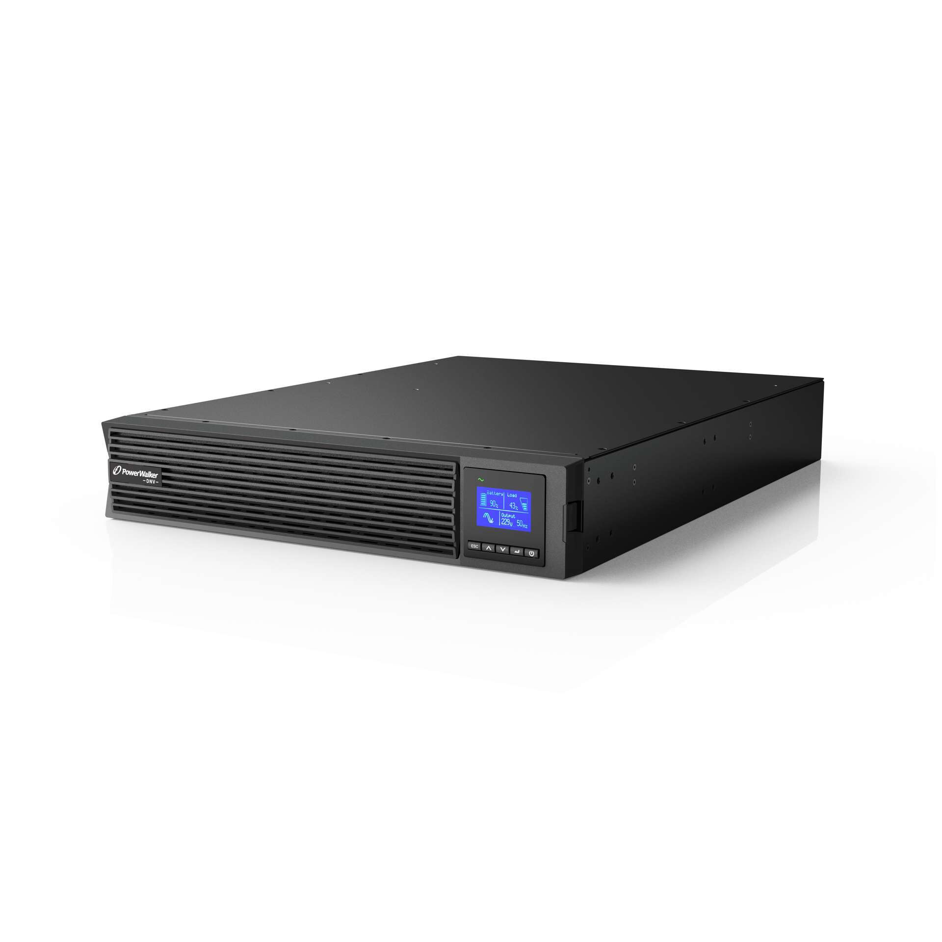 Rack-mount, USV, Stromrichter, LCD-Anzeige, Schwarz