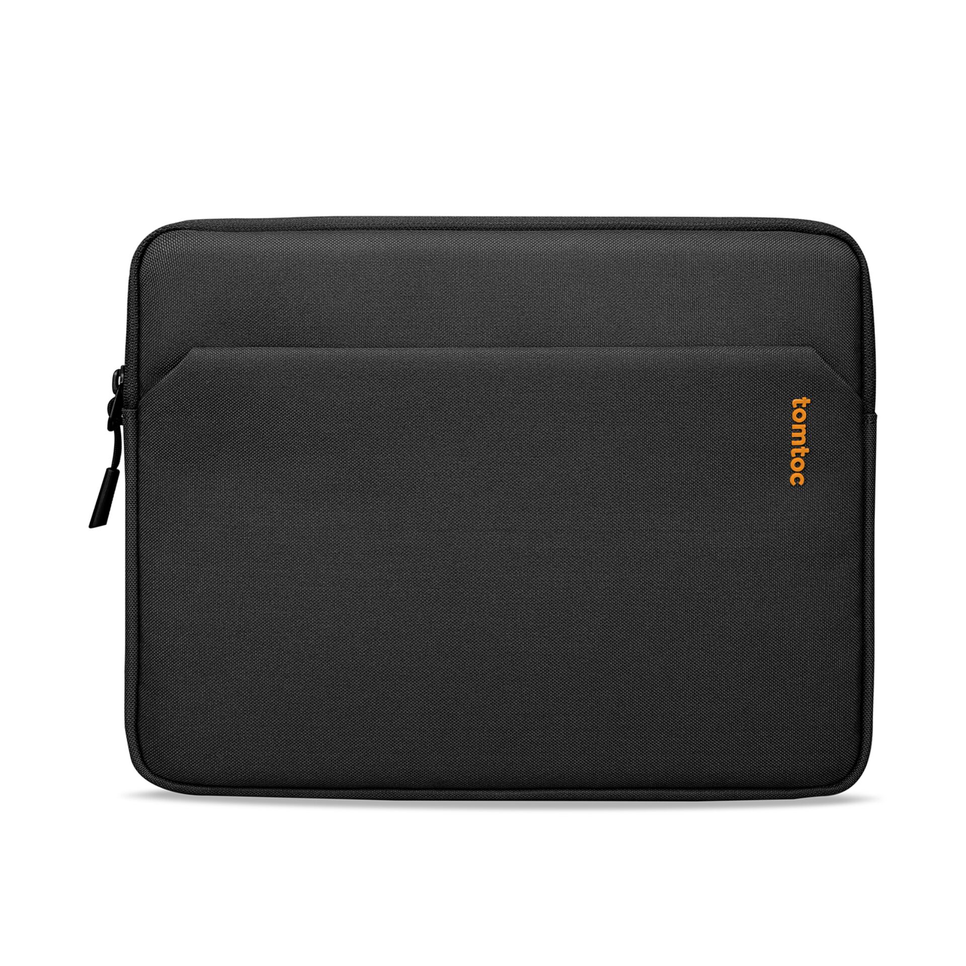 Laptop-Hülle, Schutzhülle, Schwarz, Reißverschluss, orange Logo