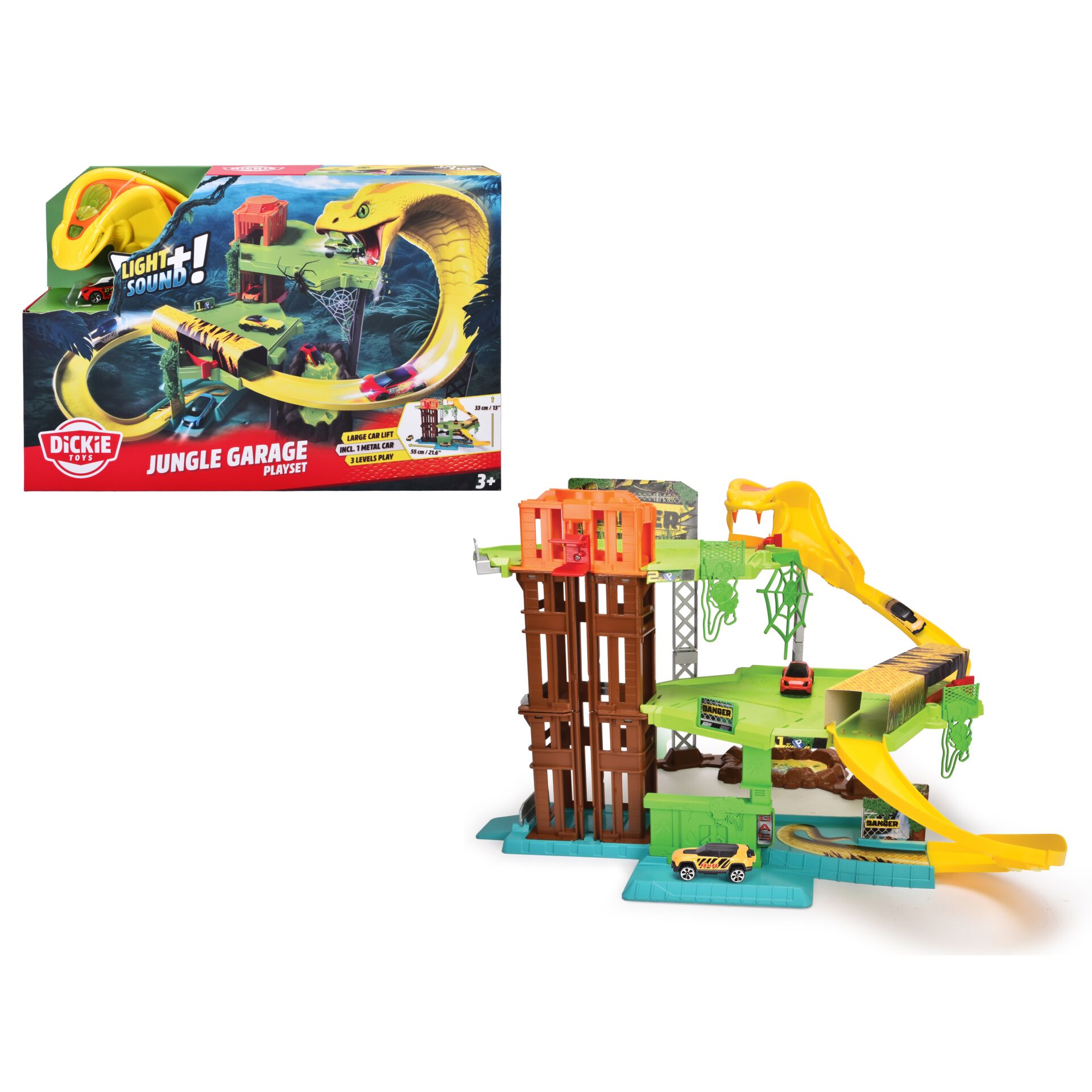 Jungle Garage, Playset, Kletterturm, Dinosaurier, Spielzeugauto