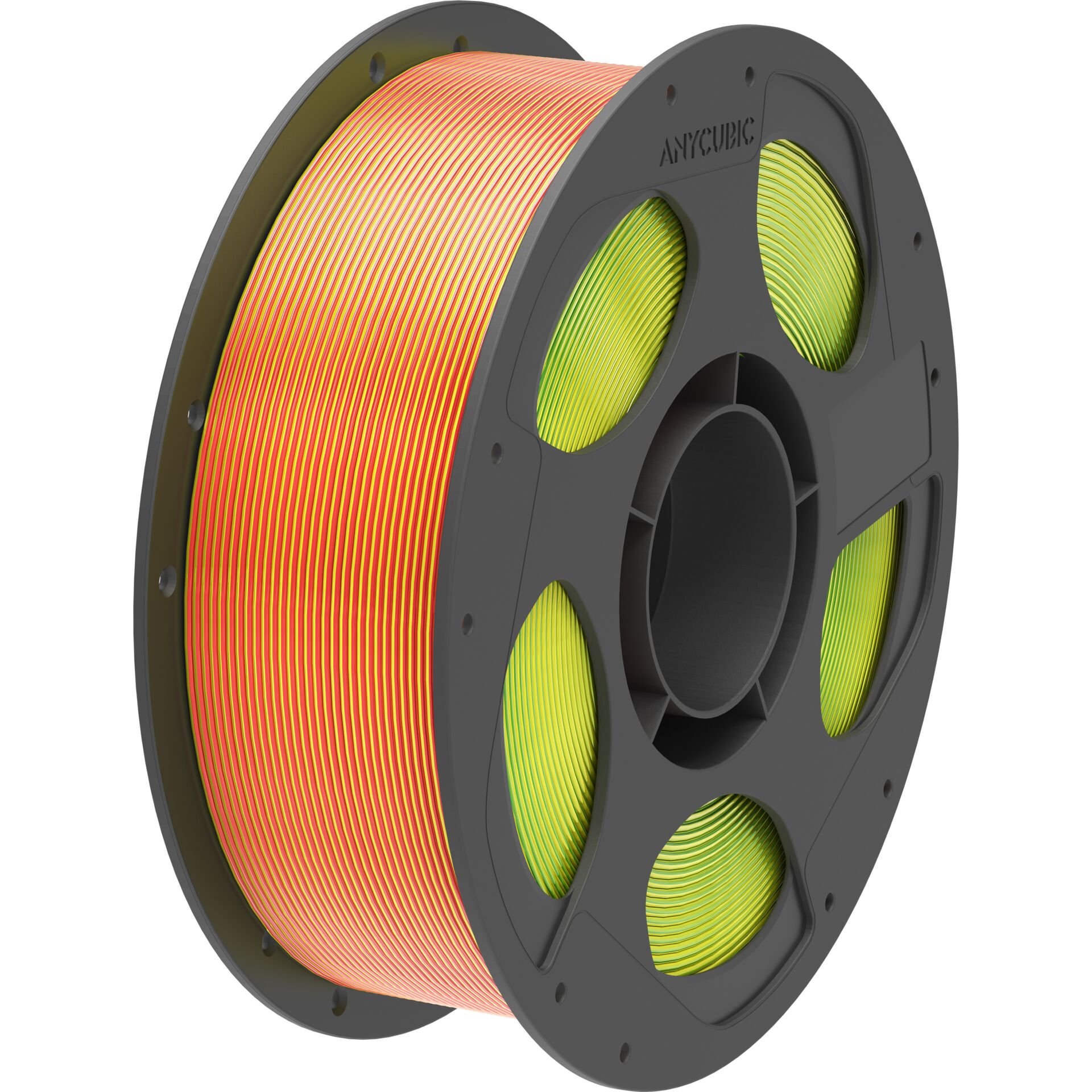 3D-Druck-Filament, PLA-Filament, orange, grün, Spule