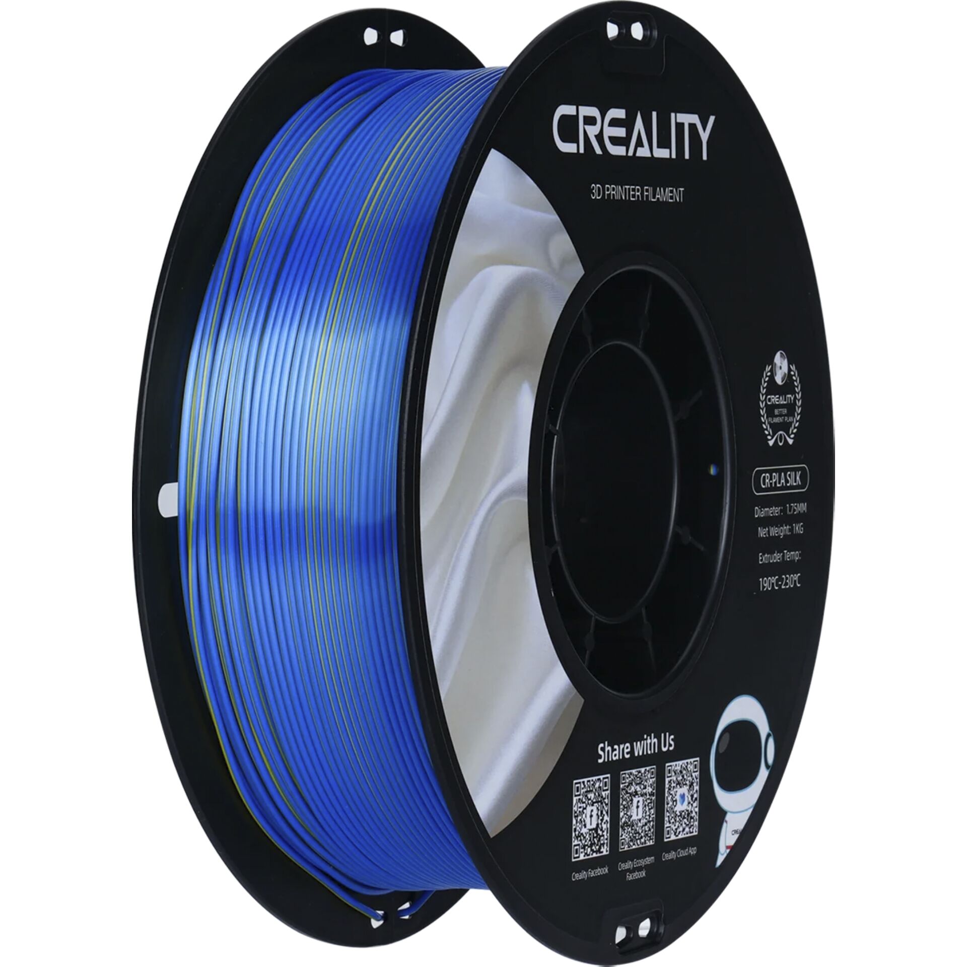 3D-Druck-Filament, PLA-Filament, blaues Filament, Spule, Filament-Rolle