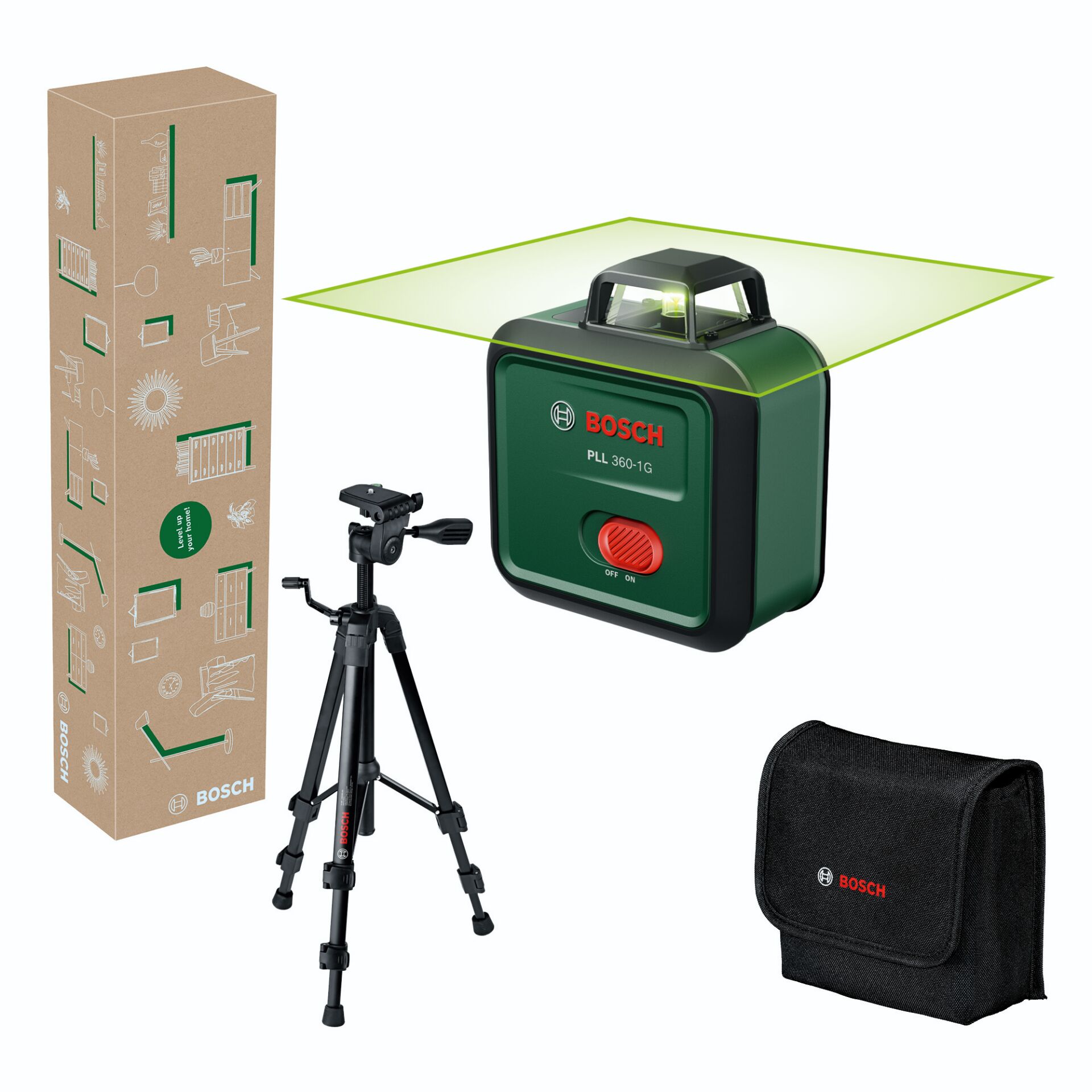 Stativ, Stativkopf, Koffer, Laser-Layout, Bosch PLL 360-1G
