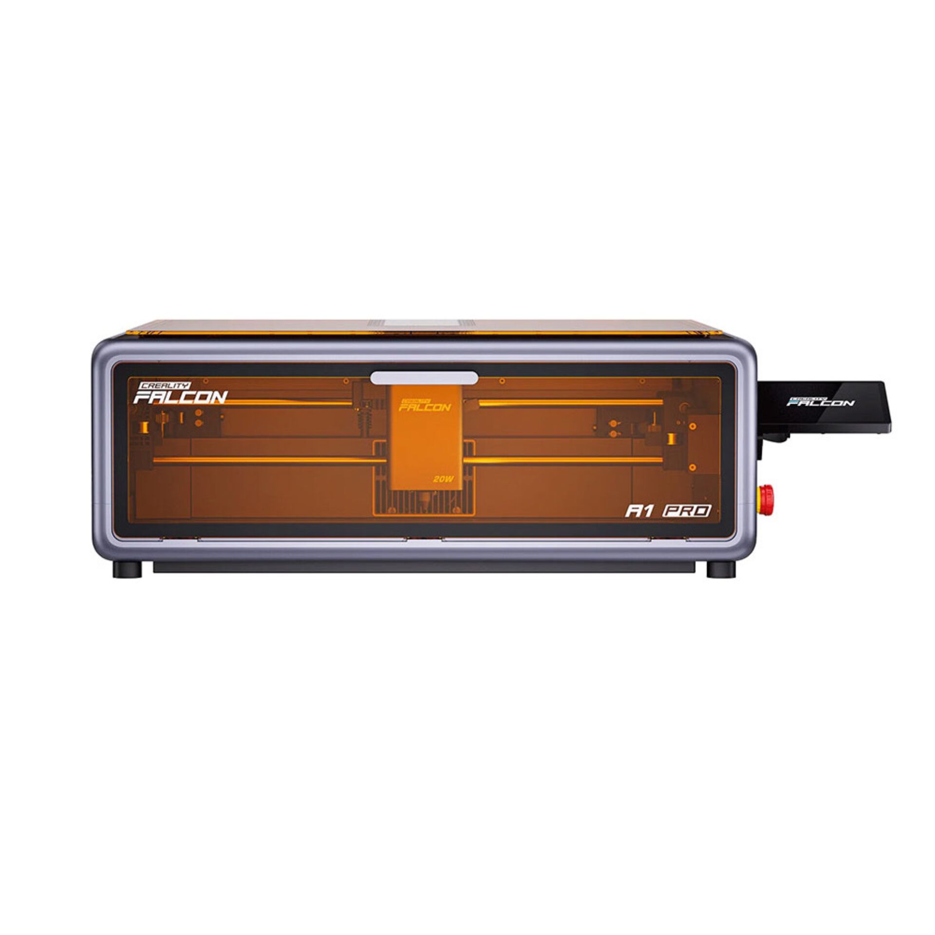 3D-Drucker, Falcon, FDM-Drucker, orange Fenster, geöffnetes Gehäuse