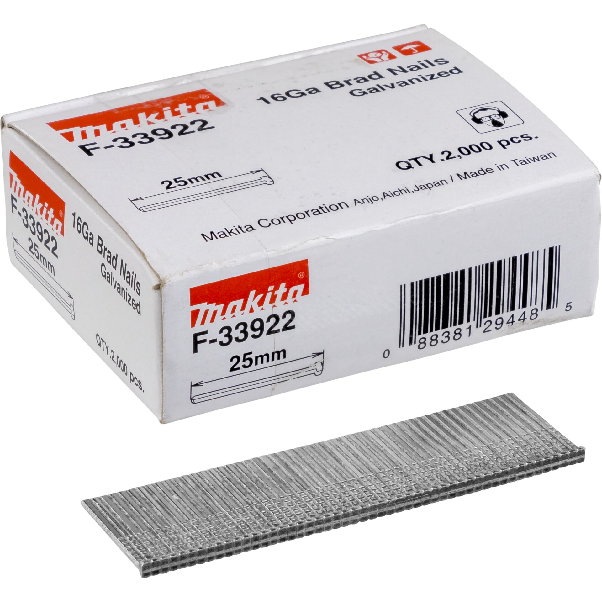 Makita Gauge Brad Nails 1,6x25mm  F-33922  2000 pcs.