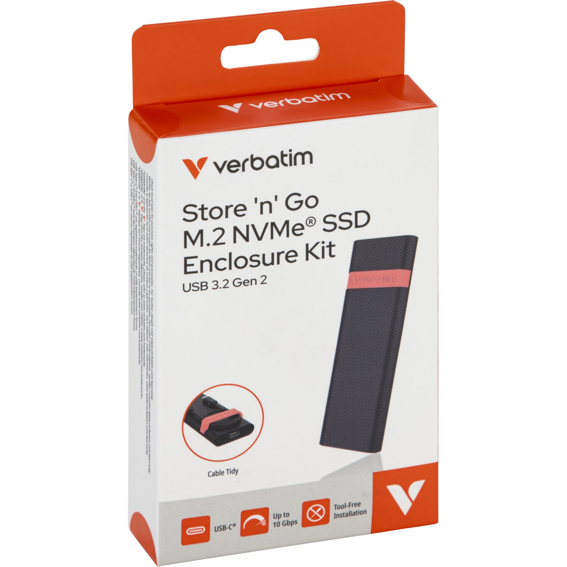SSD Gehäuse, M.2 NVMe, USB 3.2 Gen2, Gehäuse-Set, Verbatim