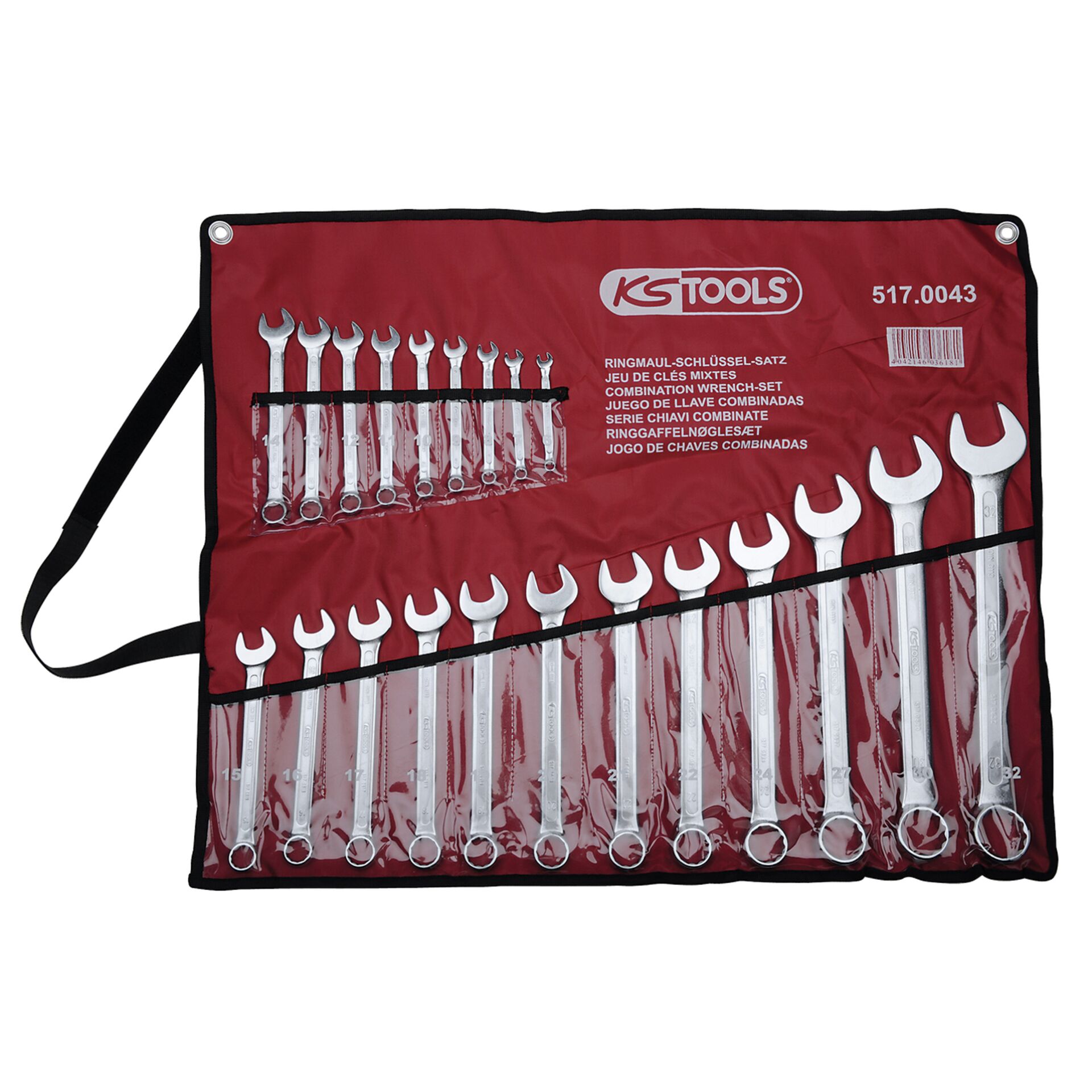 KS Tools Ring Spanner-Set angled  21-pieces 6-32mm 517.0043