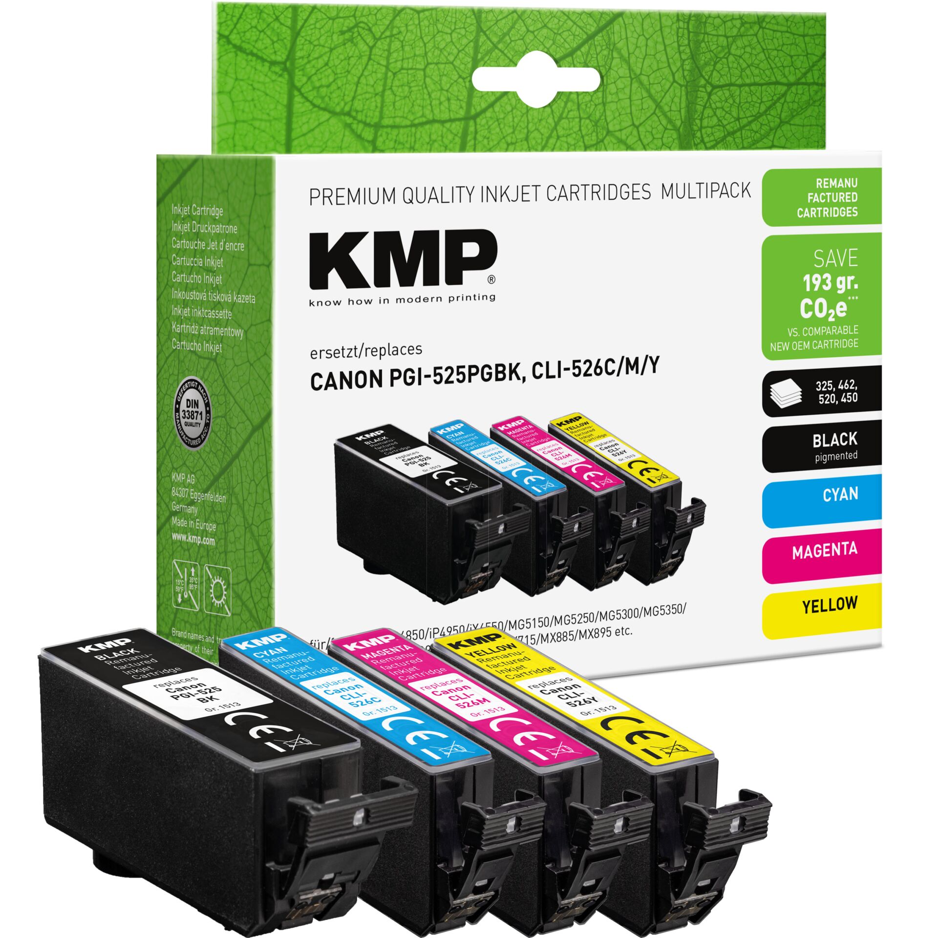 Tintenpatronen, Kompaktpack, Farbpatronen, CANON PGI-525, Mehrfarbig