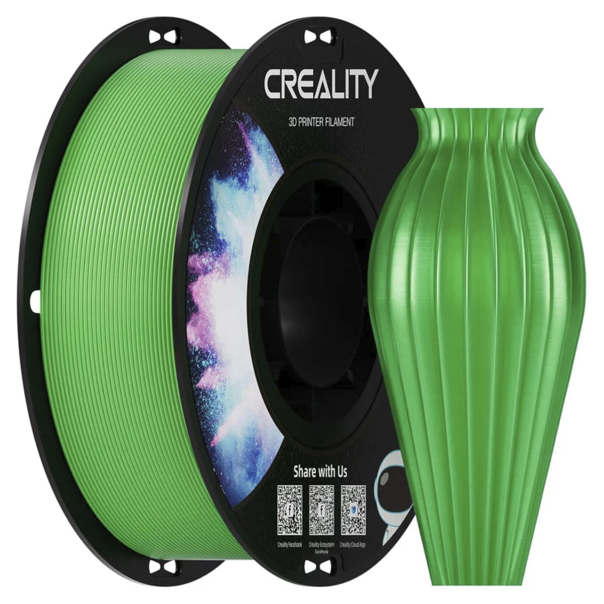 3D-Printer Filament, PLA Filament, Green, Spool, Creality