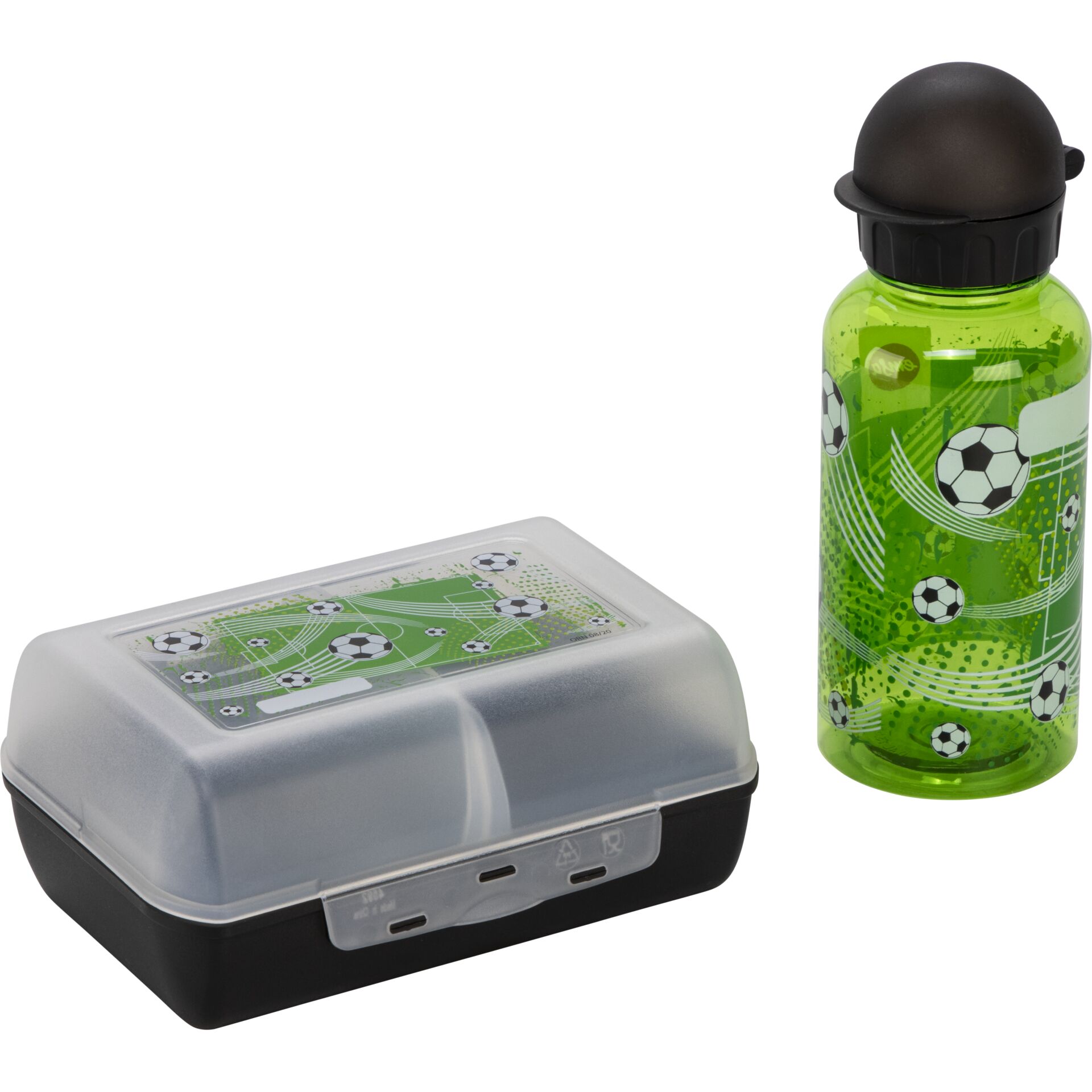 Trinkbox, Sportflasche, Grün, Soccer, Schulbox