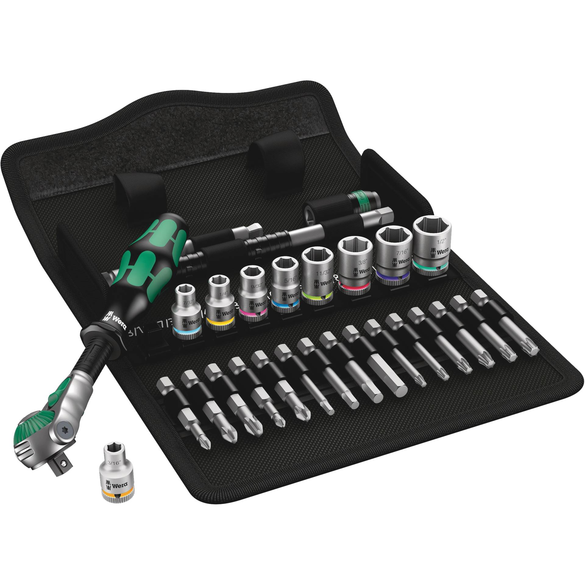 Wera 8100 SA 9 Zyklop Speed-  Ratchet Set, 1/4" Drive imperial