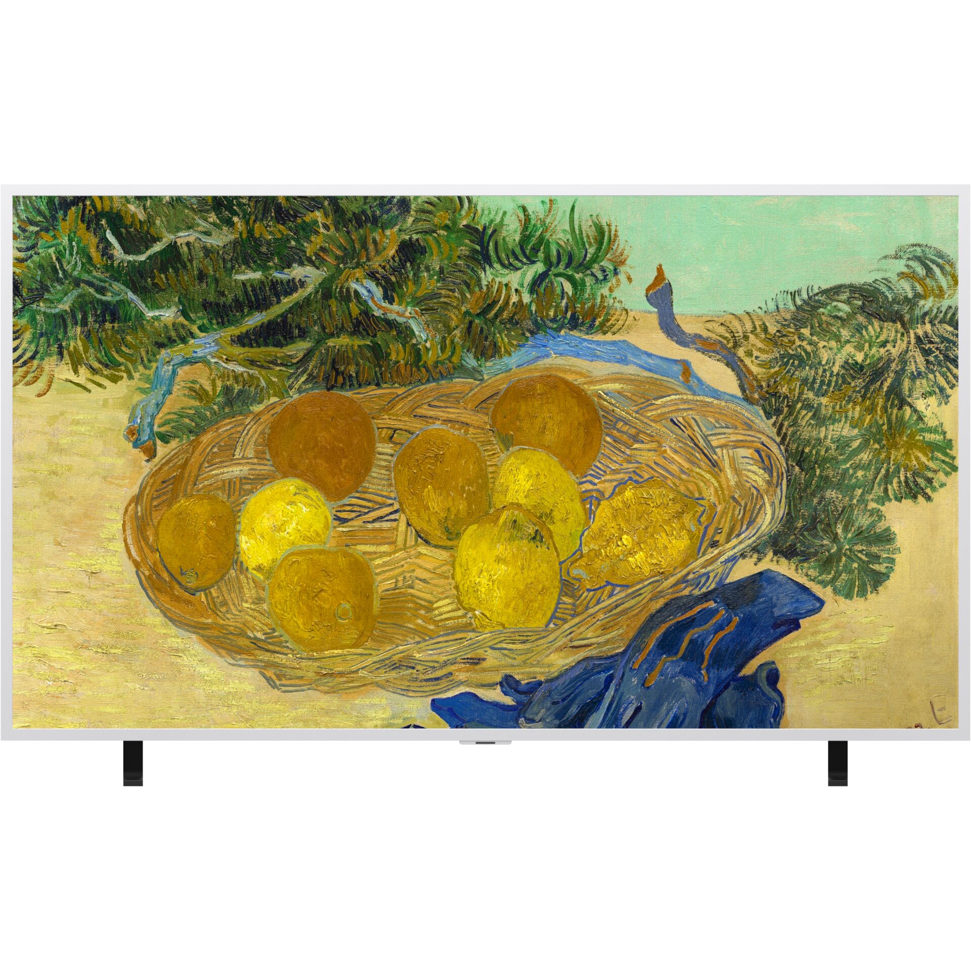 Obstkorb, Zitronen, Korb, leuchtgelb, Ölgemälde