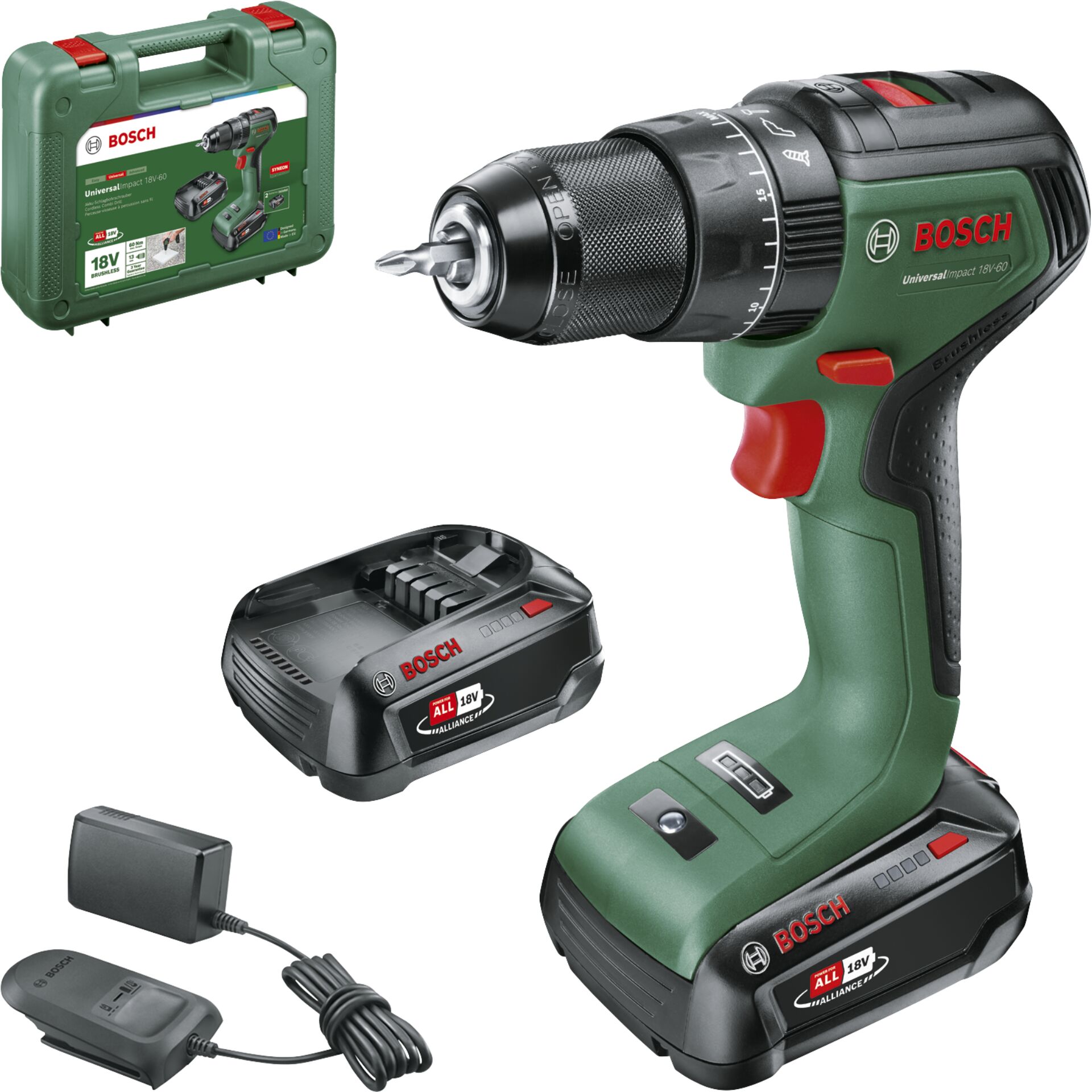 Schraubendreher, Akkuschrauber, 18V, Koffer/Etui, Batterie-Paket
