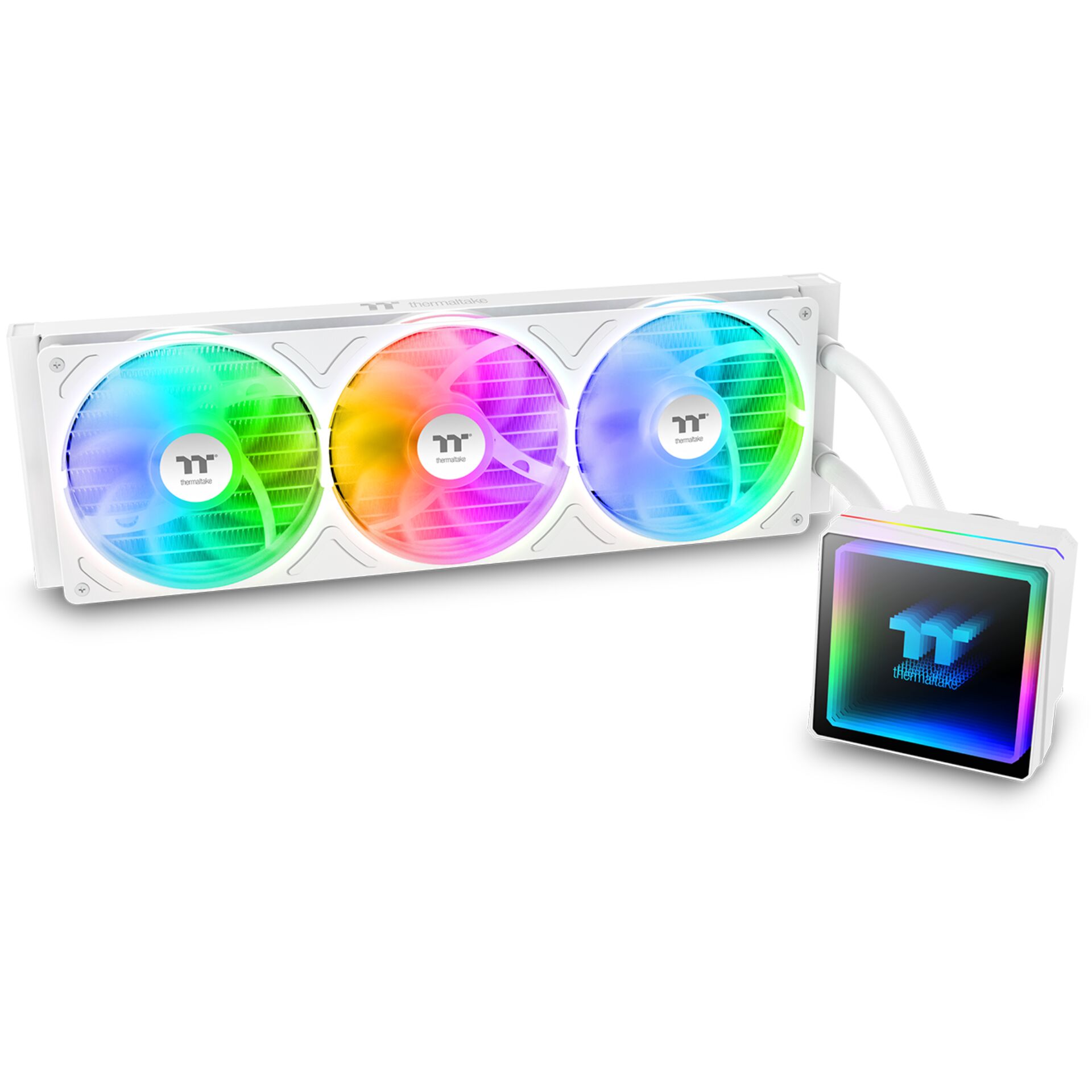RGB-Lüfter, PC-Wasserkühlung, Dreifach-Lüfter, weiße Kühlung, RGB-Display