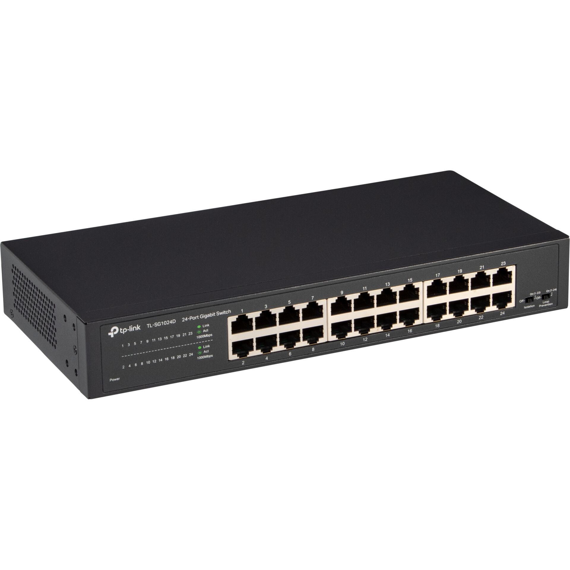 Netzwerk-Switch, Gigabit, 24-Port, RJ45, PoE-frei