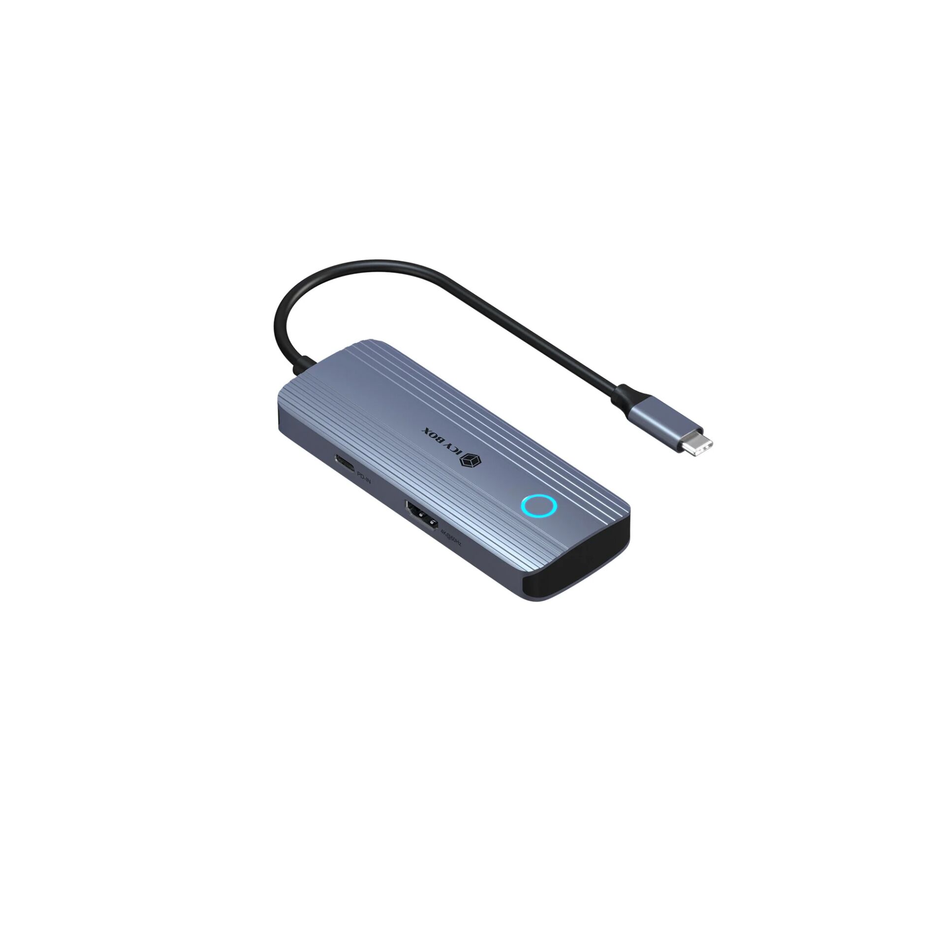 USB-C Hub, Docking Station, Aluminium, Blau, USB-C