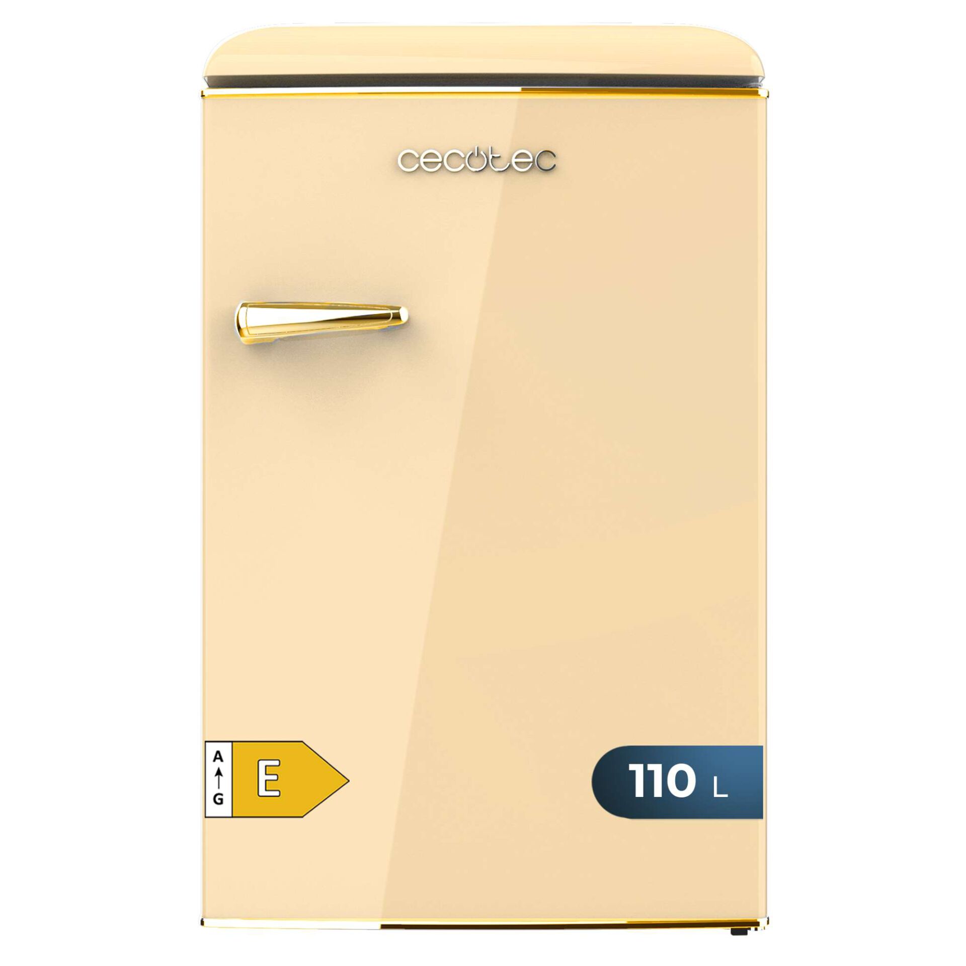 Mini-Kühlschrank, goldene Farbe, 110 L, Kompaktekühlschrank, Griff