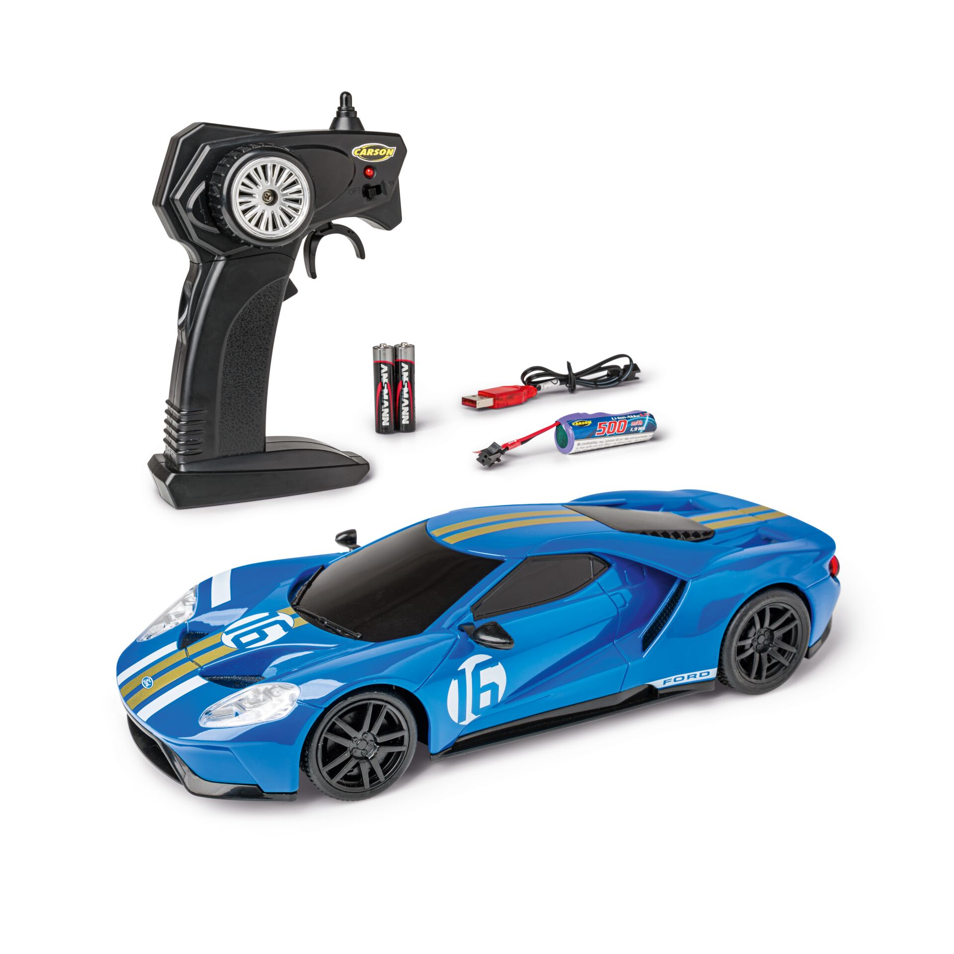 RC car, Fernsteuerung, Blaues Auto, Fahrzeugmodell, Batterien inklusive
