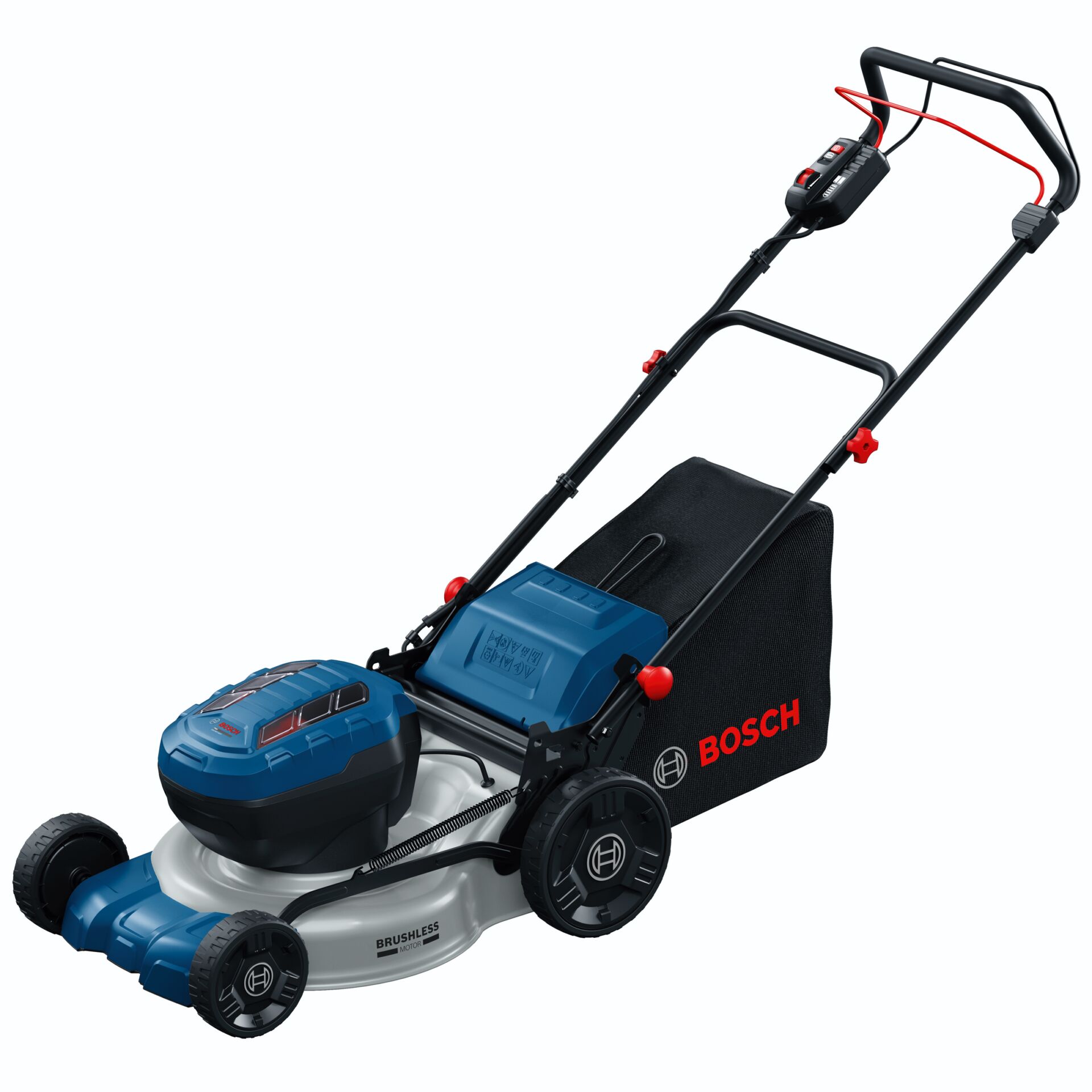 Rasenmäher, Benzinrasenmäher, BRUSHLESS Motor, Grasfangkorb, Bosch