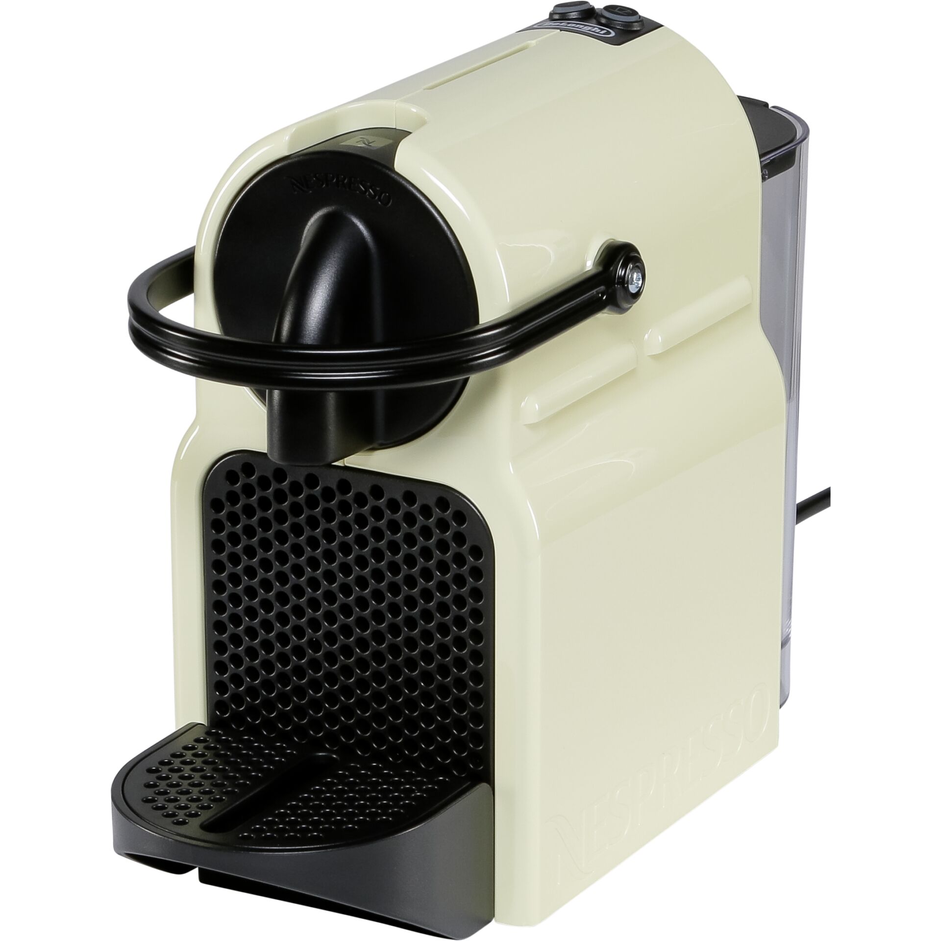 Kaffeemaschine, Einzelportionsgerät, Kaffeezubereitung, Kapselmaschine, Espressomaschine, Kaffeemaschine, Kapselmaschine, Cremefarben, Kunststoff, Tassenbereich, Kaffeemaschine, Einzelportionsmaschine, Kapselmaschine, cremefarbig, Schwarz-Griff