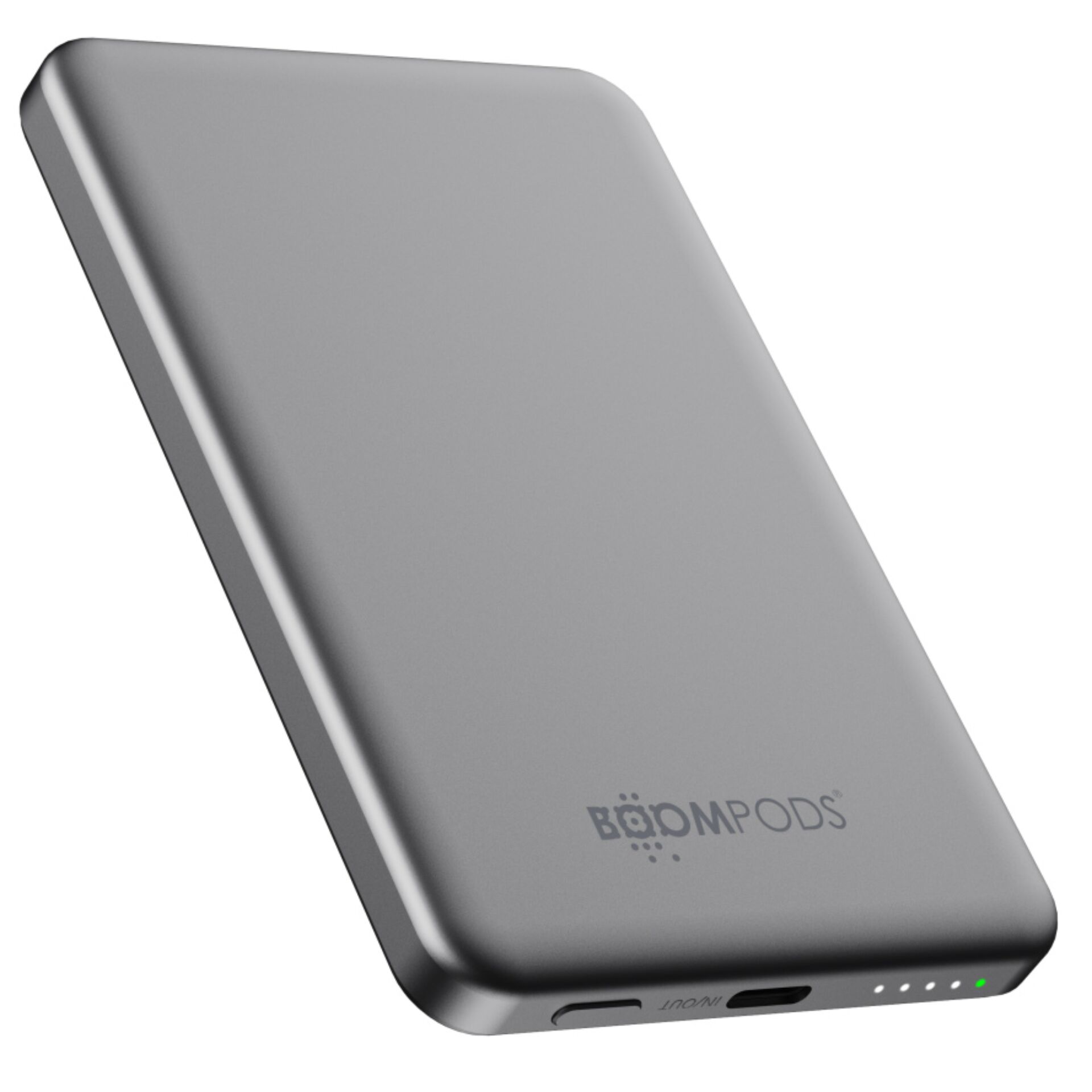 Powerbank, Externer Akku, Metallisch, USB-C, LED-Anzeige
