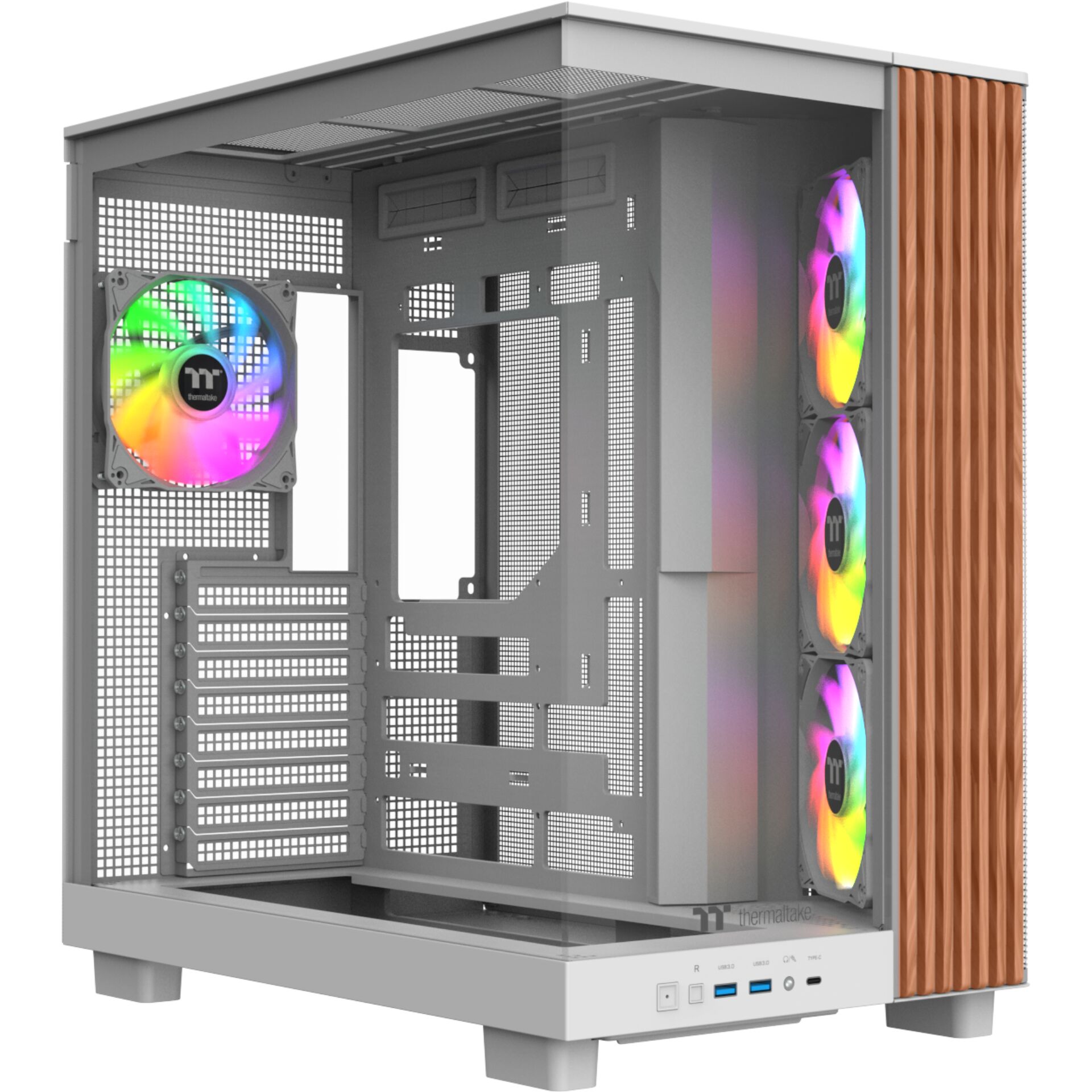 PC-Gehäuse, Mid-Tower, RGB-Lüfter, Tempered-Glas, Frontpanel