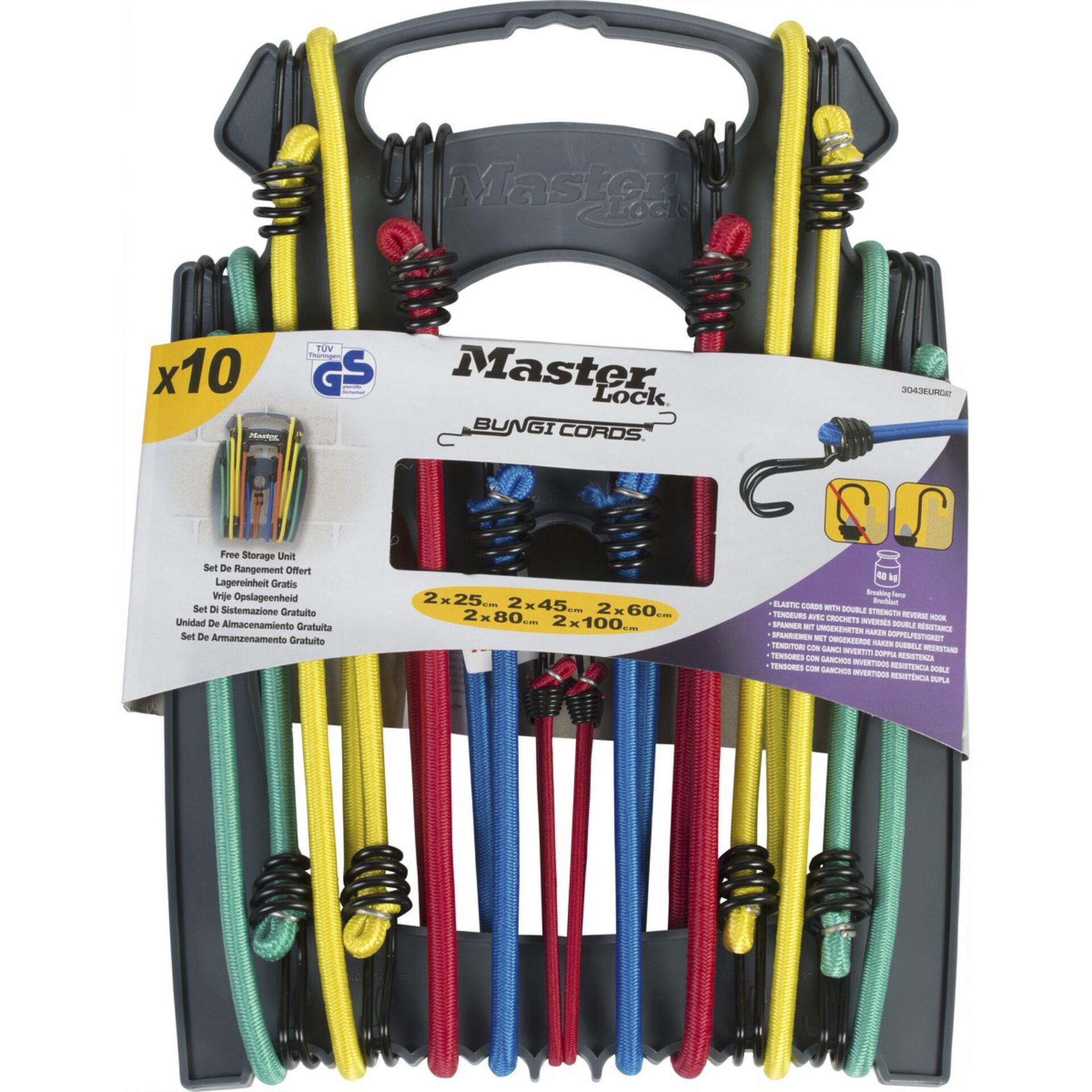 10x1 Master Lock Twin Wire  Elastic Cords   3043EURDAT