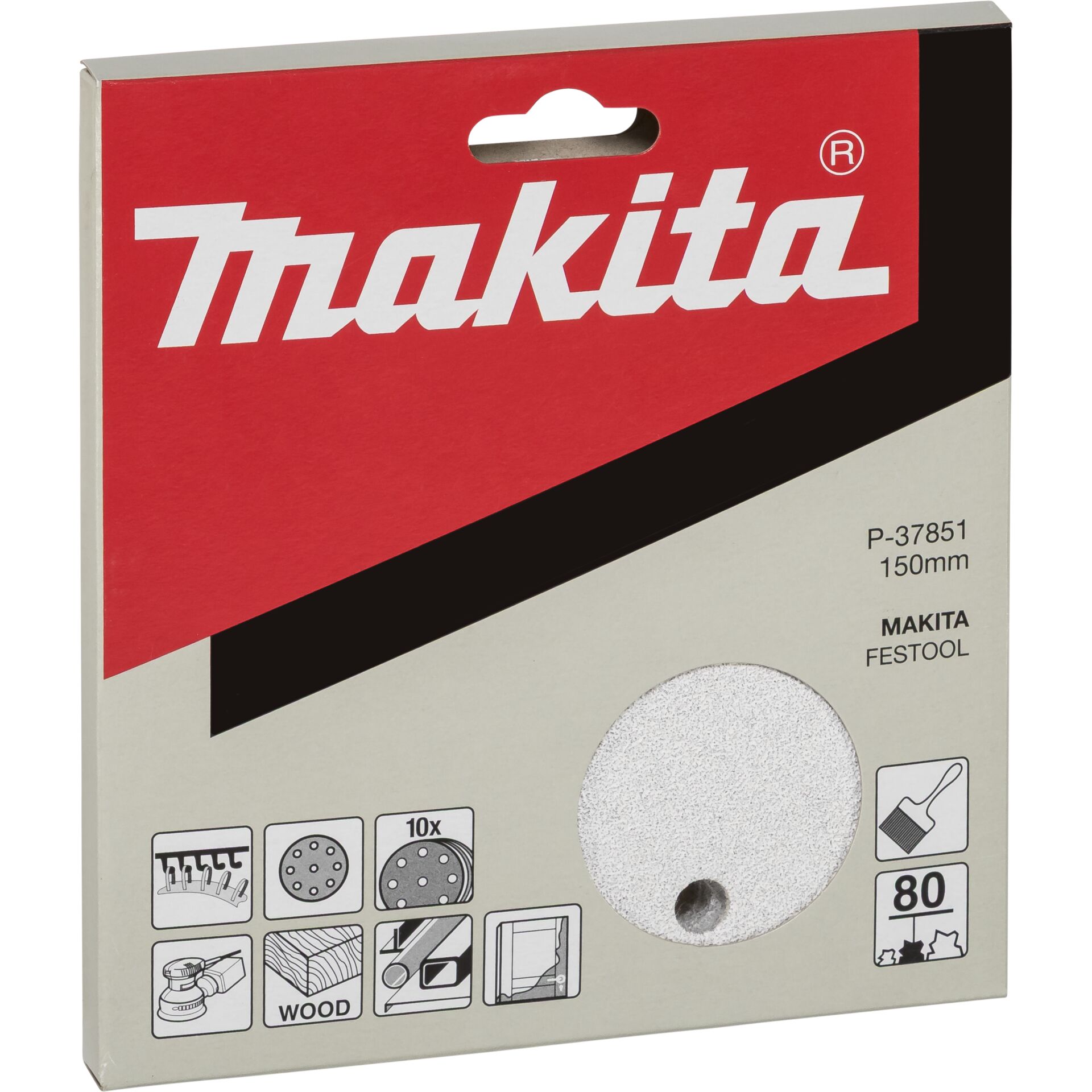 Makita Sanding disc Kl.150mm K80  10 pcs.